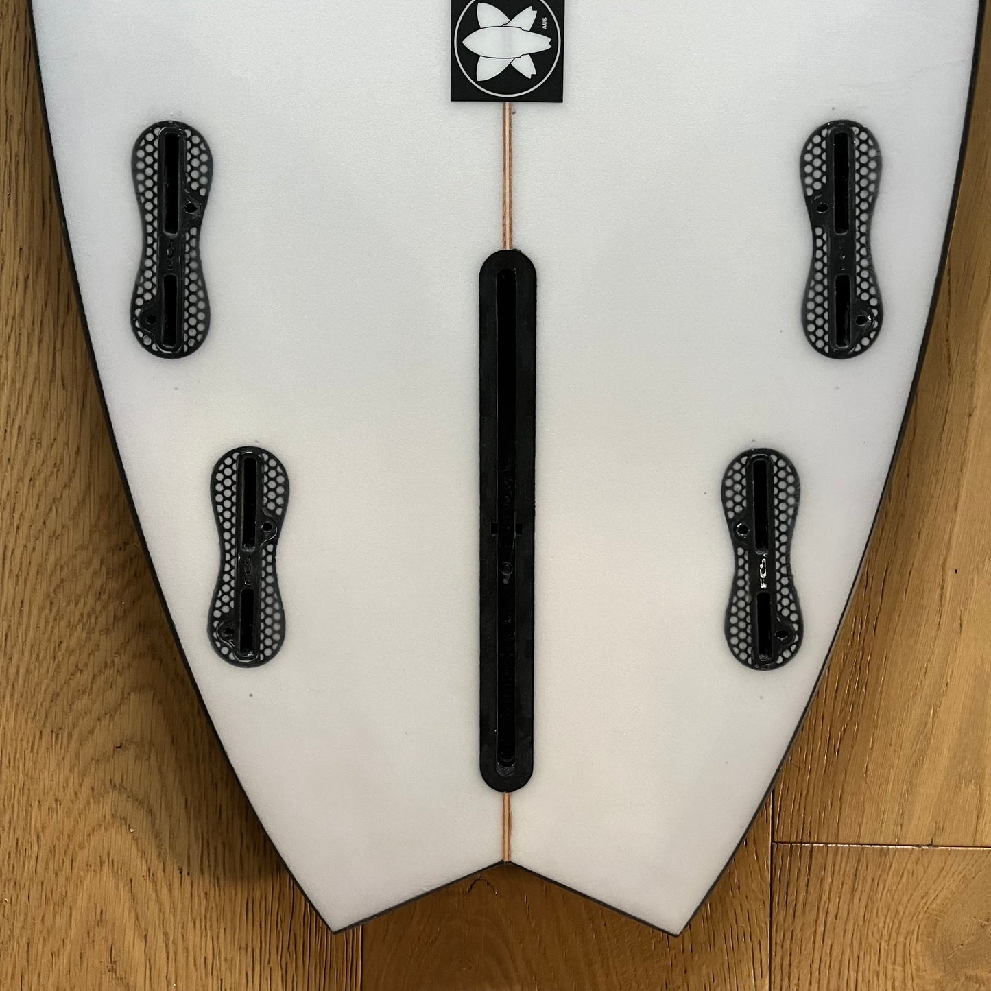Aipa Da Kaiser 5'10" secondhand surfboard fin box close-up