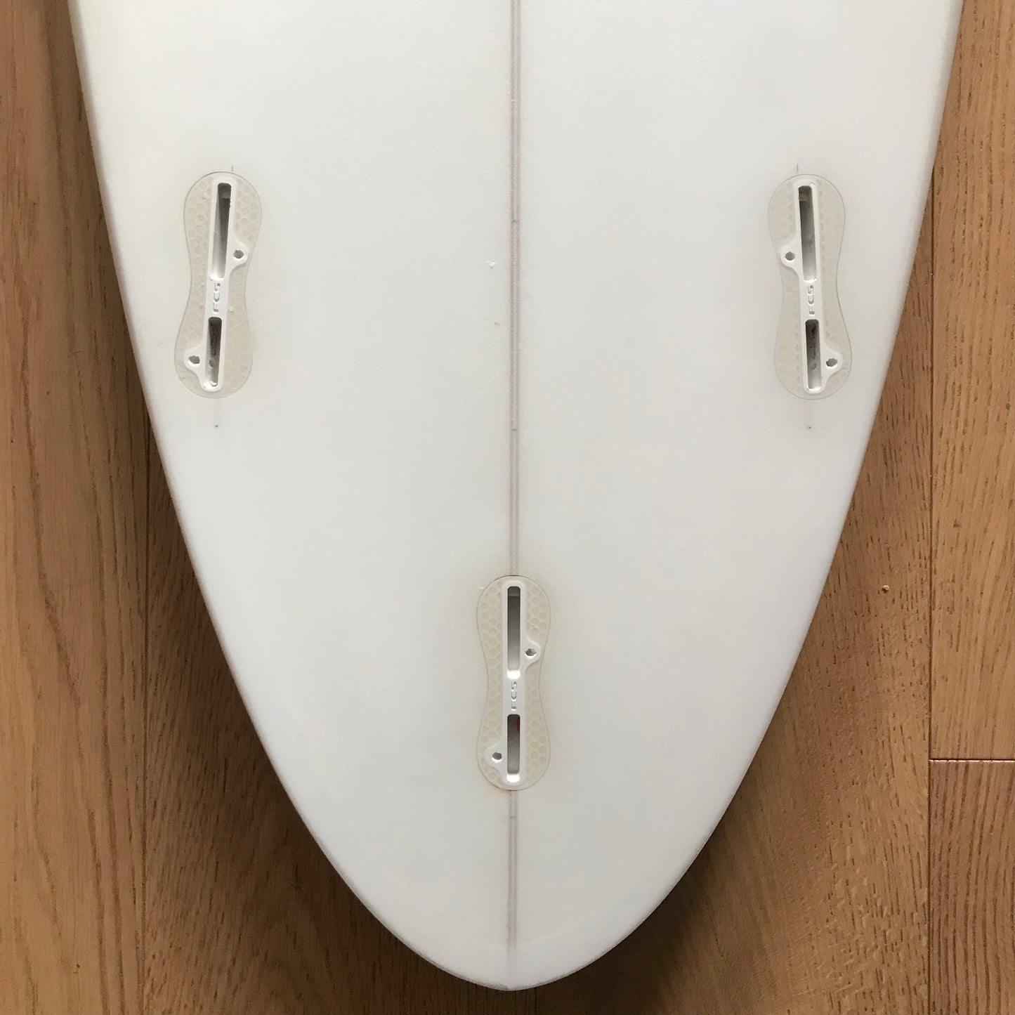 Joel Fitzgerald Surfboards Sea Gypsy 6'0" secondhand surfboard fin box close-up