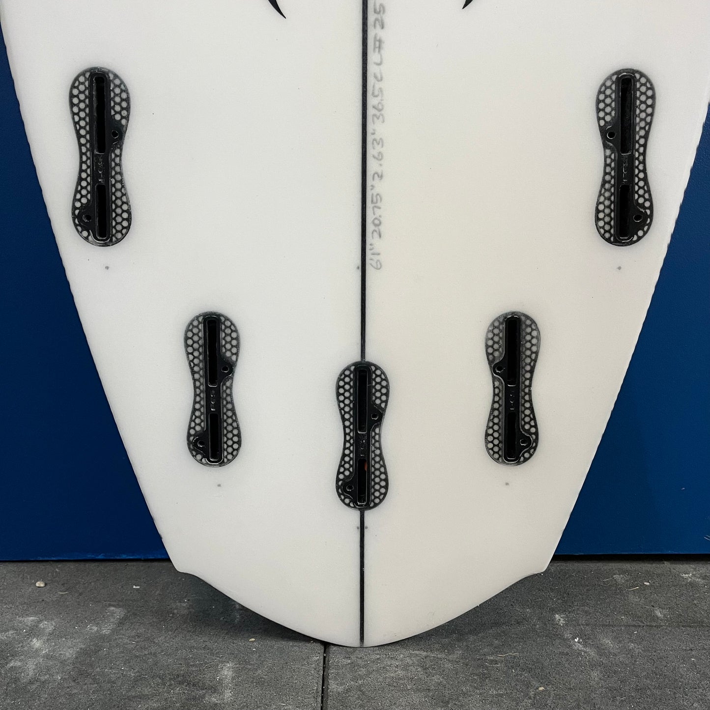 Lost Mayhem Rocket Redux 6'1" secondhand surfboard fin box close-up