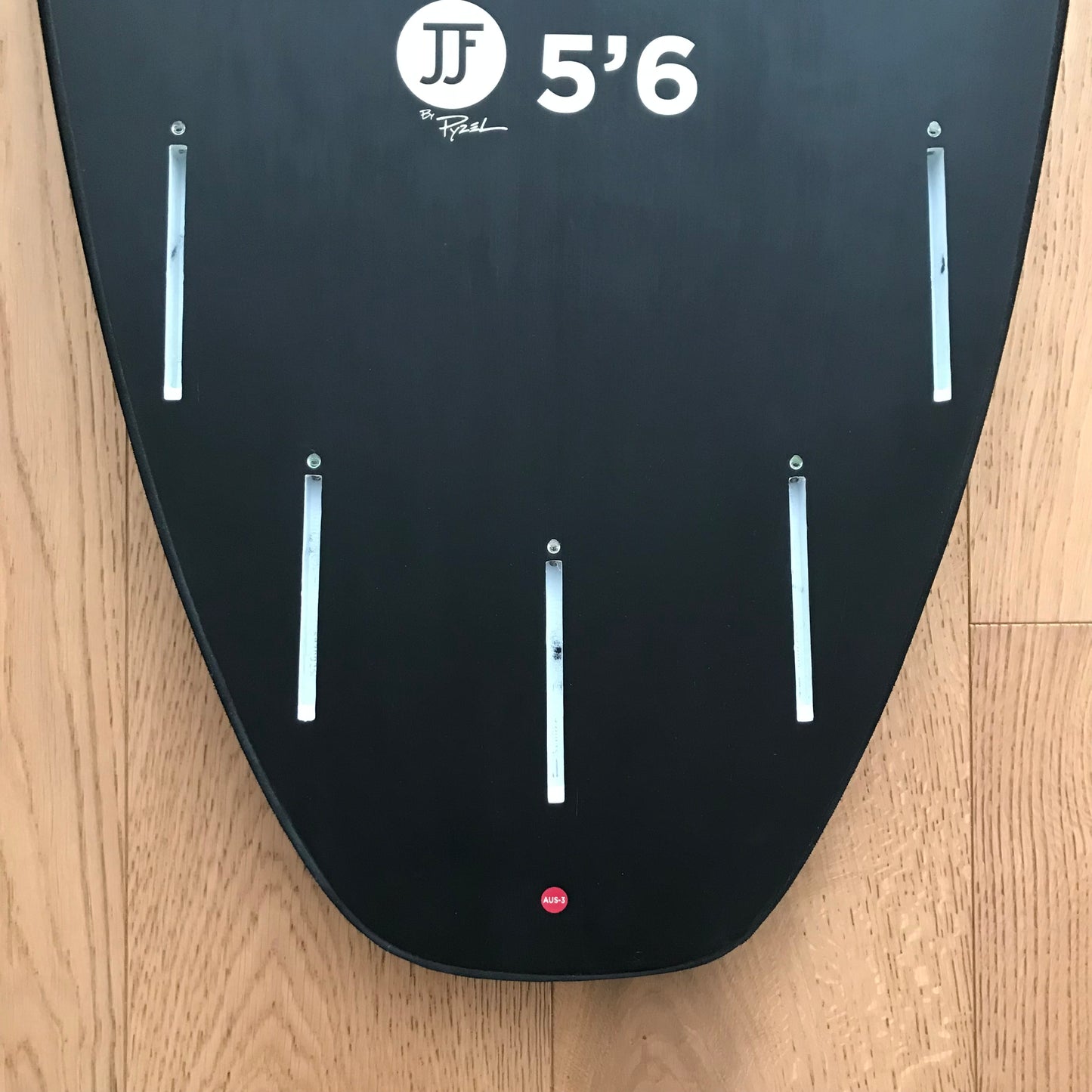 Pyzel JJF Gremlin softboard 5'6" secondhand surfboard fin box close-up