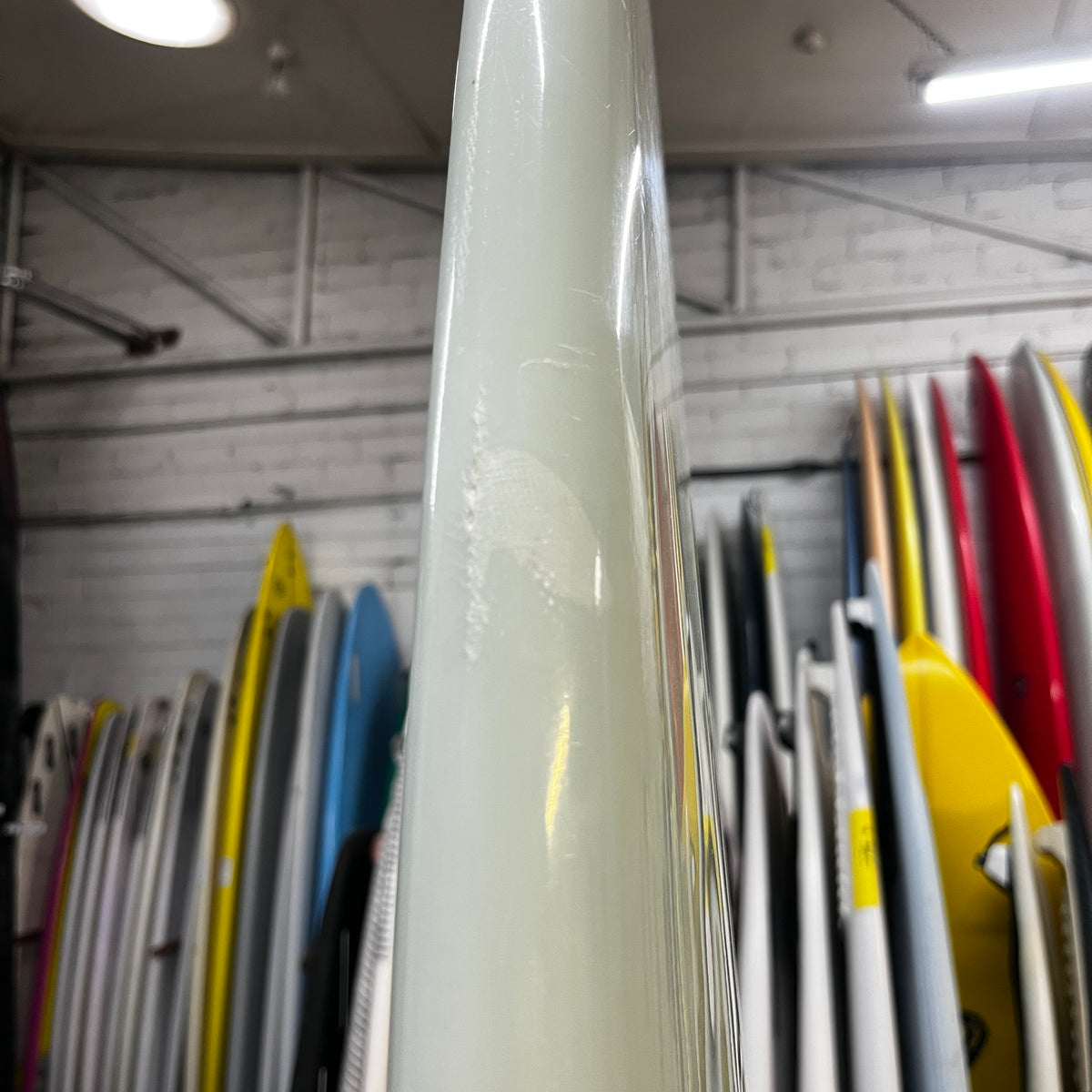 Sideways Riz mini mal 7'4" secondhand surfboards wear and tear