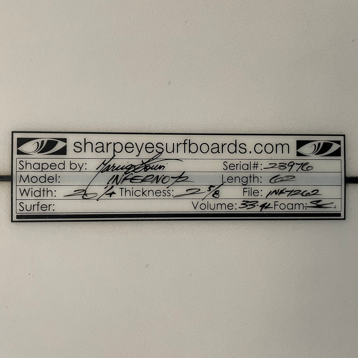 Sharpeye Inferno 72 6'2"