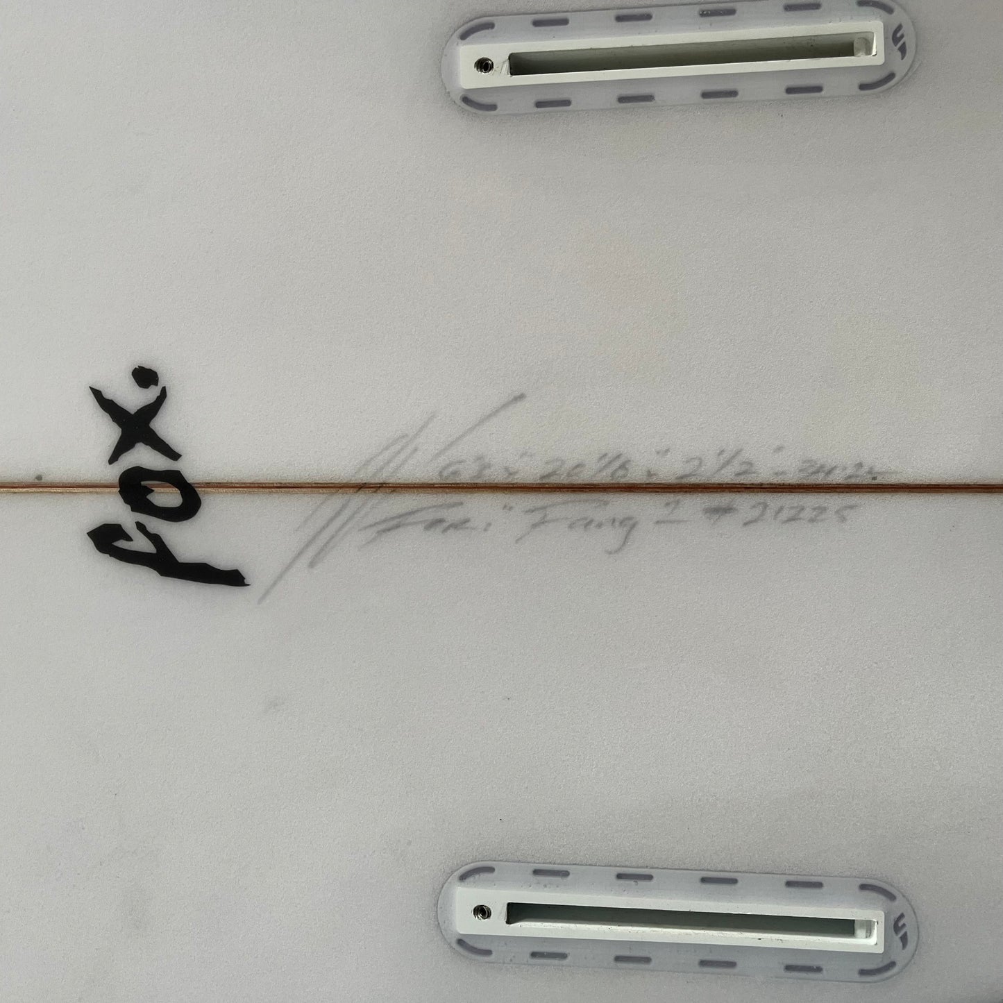 ASCOD Fox 6'3" secondhand surfboard dimensions close-up