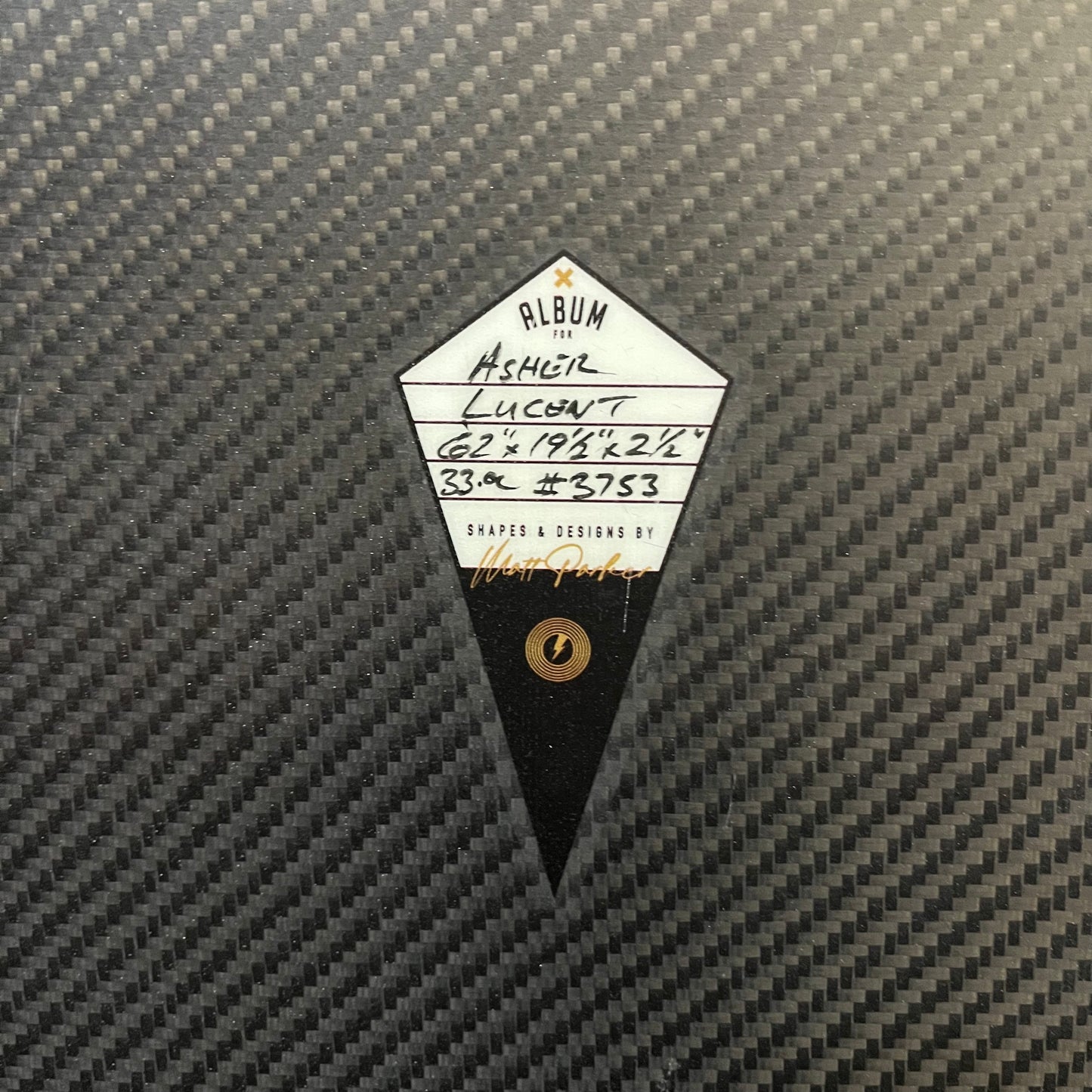 Album Lucent 6'2" secondhand surfboard dimensions close-up