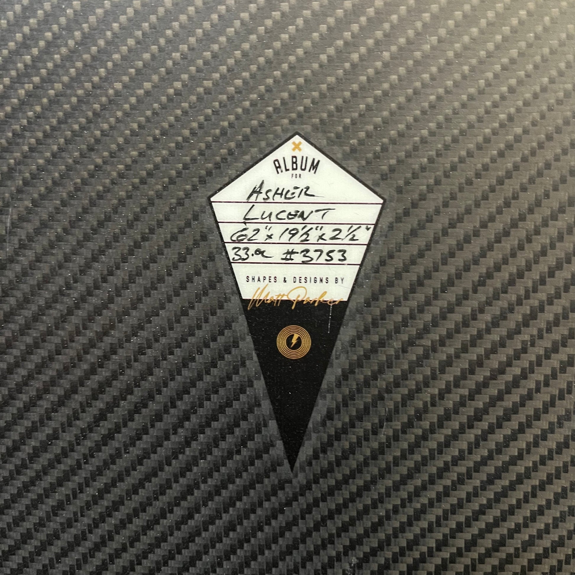 Album Lucent 6'2" secondhand surfboard dimensions close-up