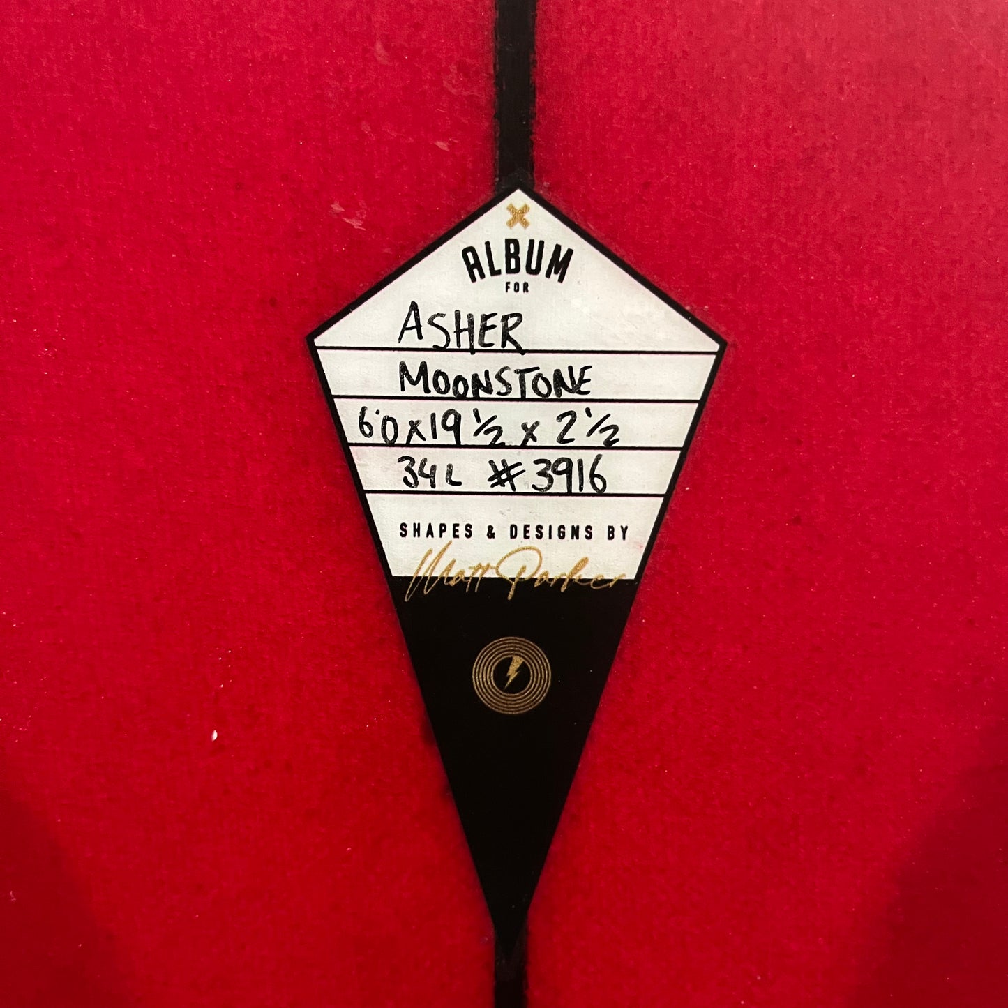 Album Moonstone 6'0" secondhand surfboard dimensions close-up