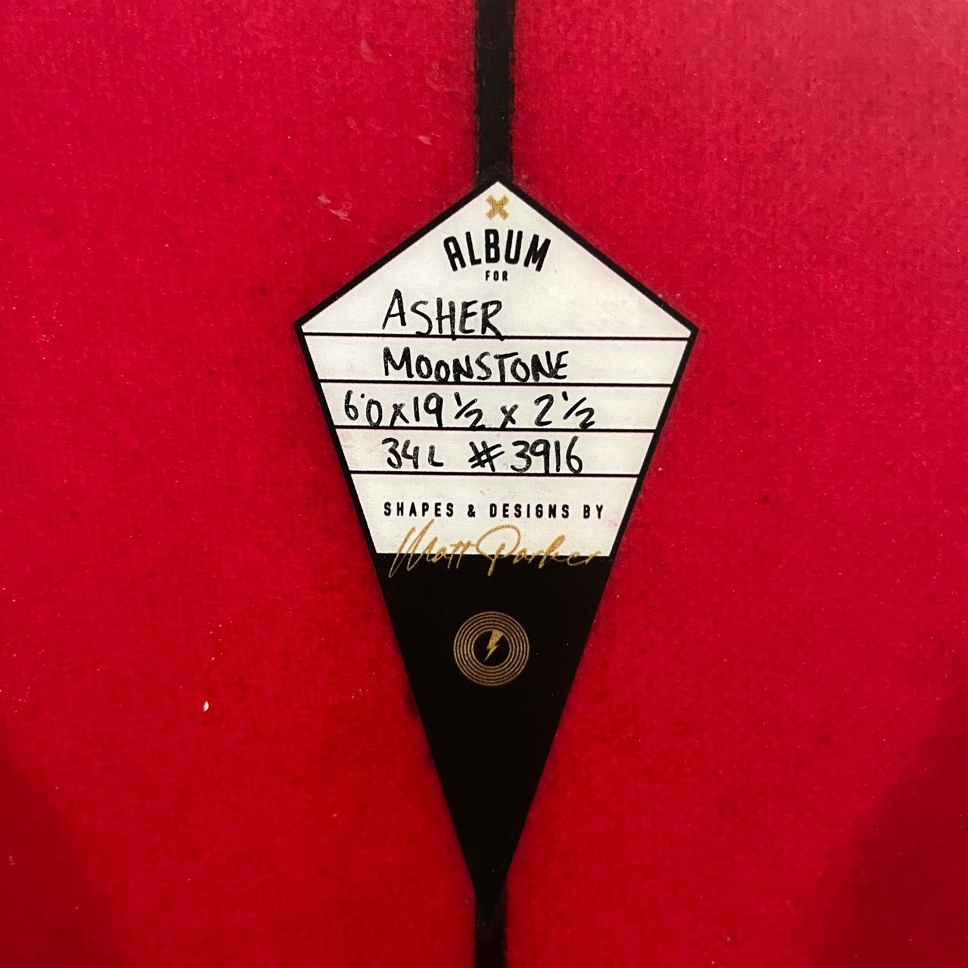 Album Moonstone 6'0" secondhand surfboard dimensions close-up