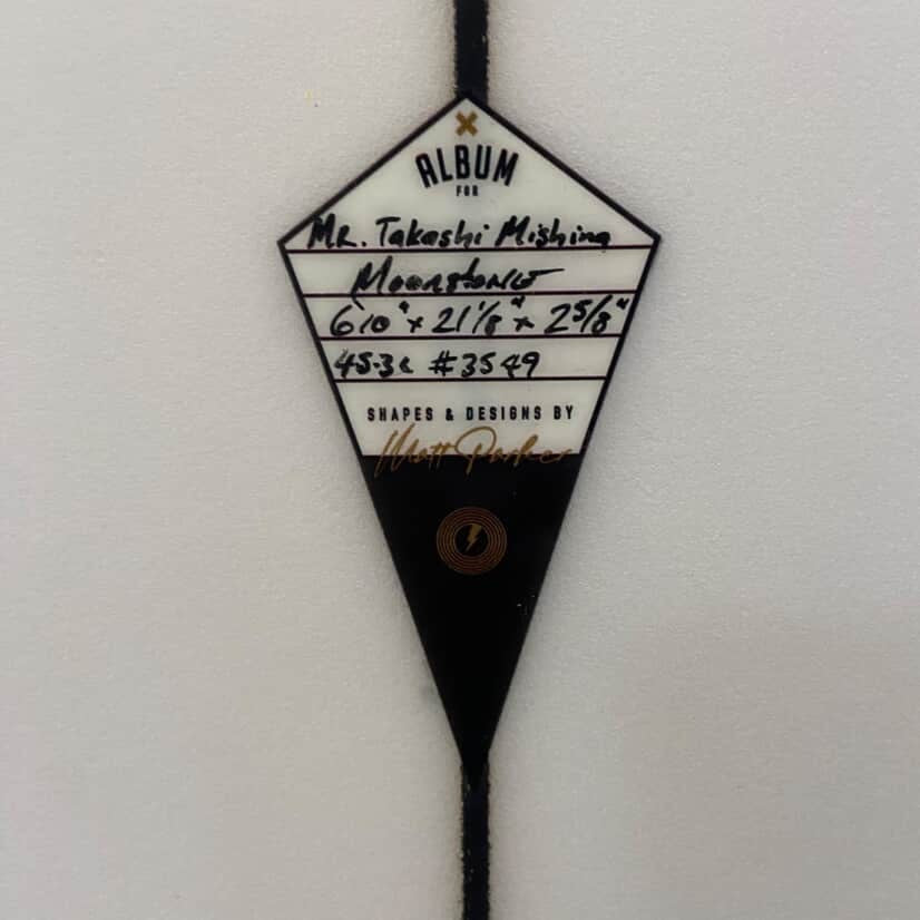 Album Moonstone 6'10" secondhand surfboard dimensions close-up