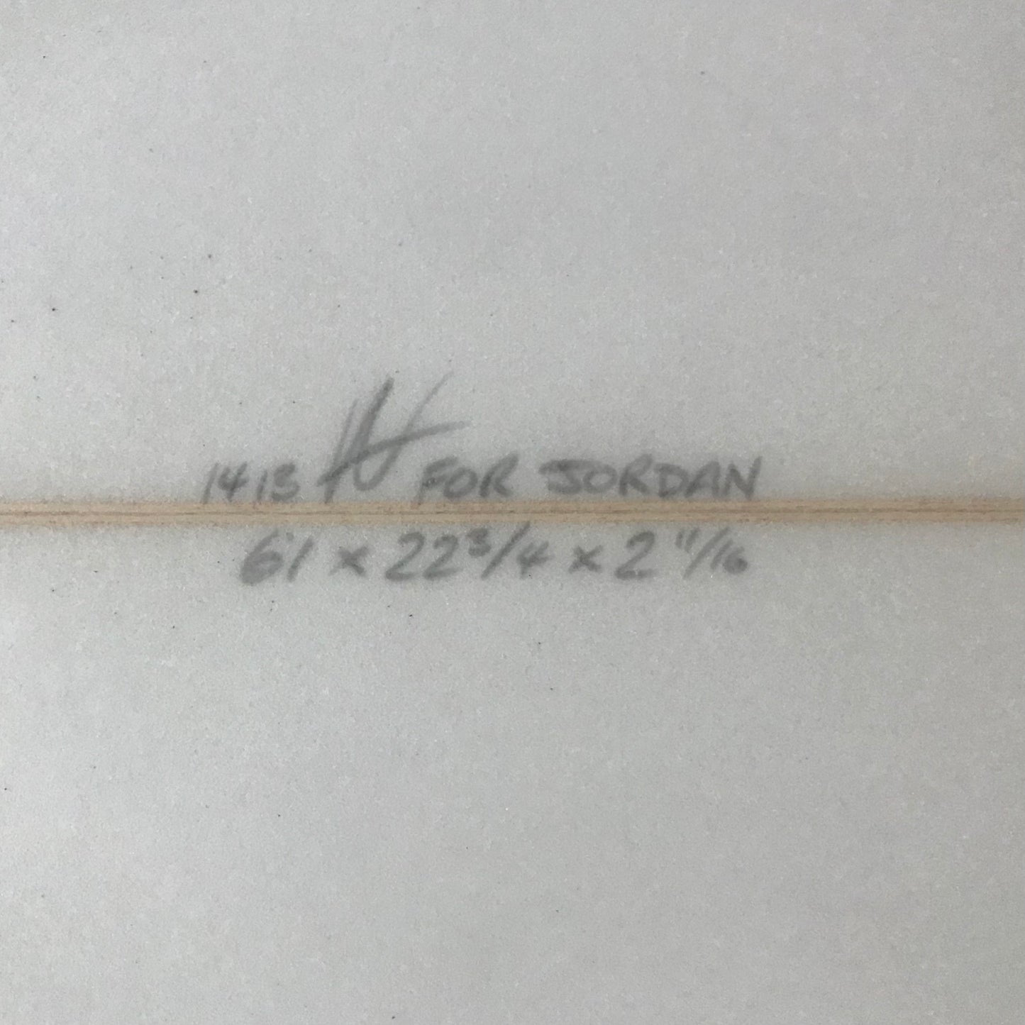 Annesley Tiger Shark 6'1" secondhand surfboard dimensions close-up