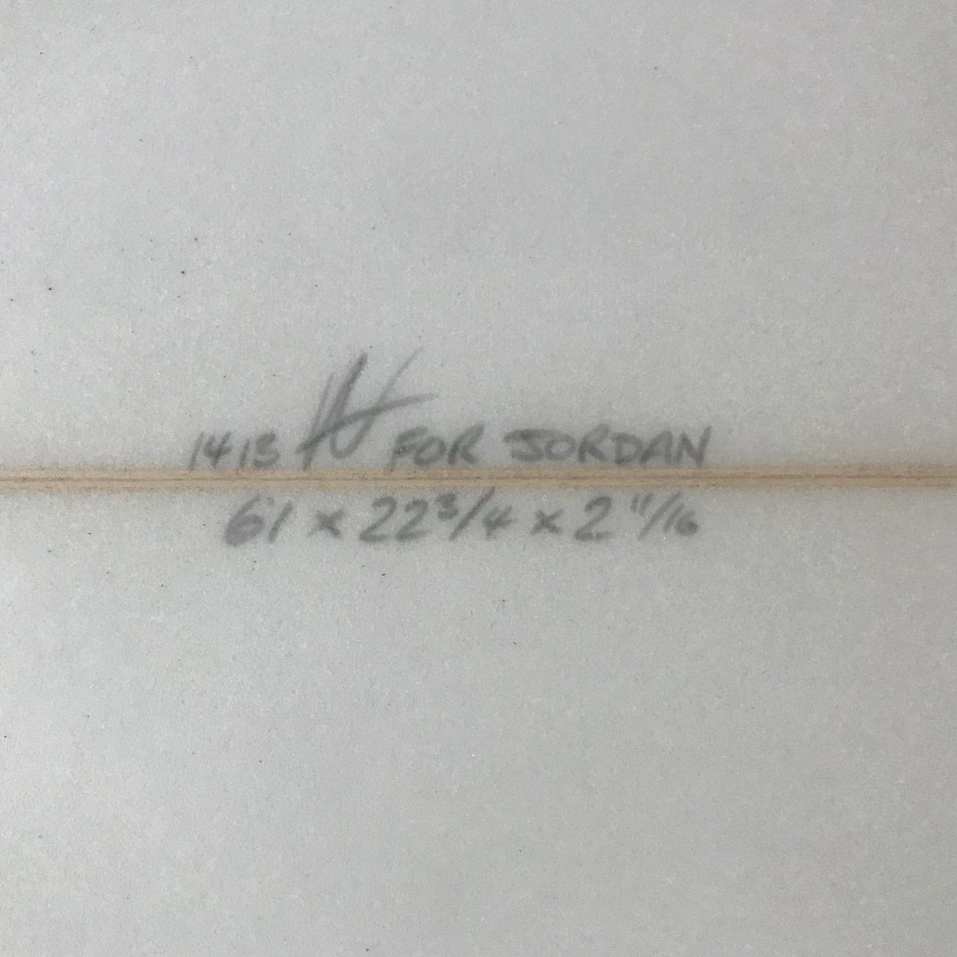 Annesley Tiger Shark 6'1" secondhand surfboard dimensions close-up