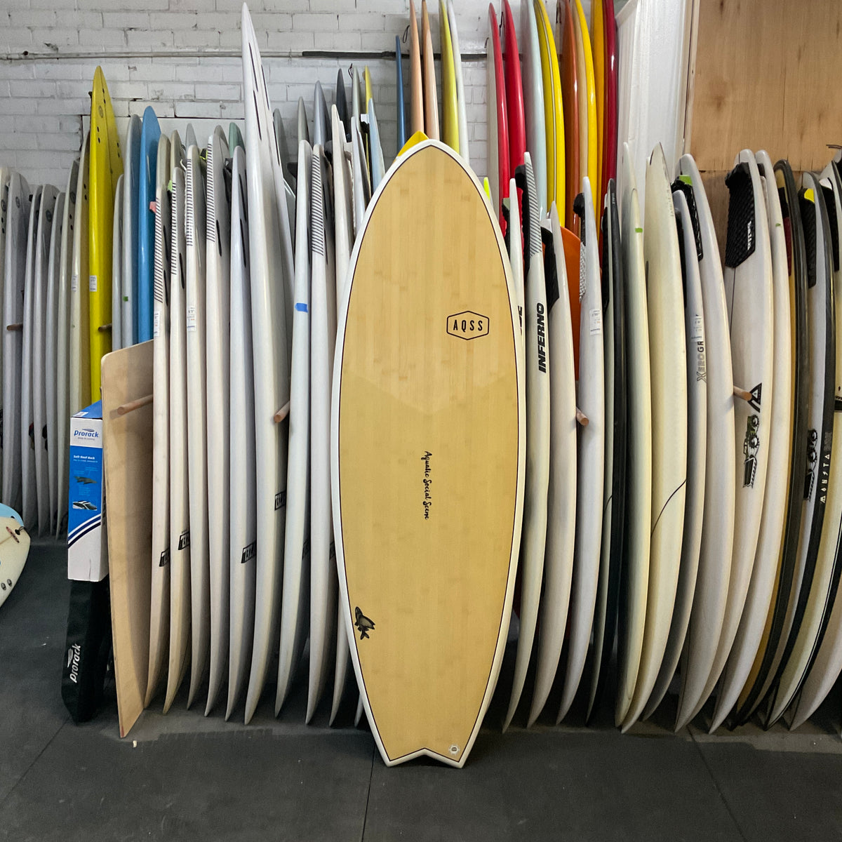 AQSS Flying Fish 6'0" secondhand surfboard top view