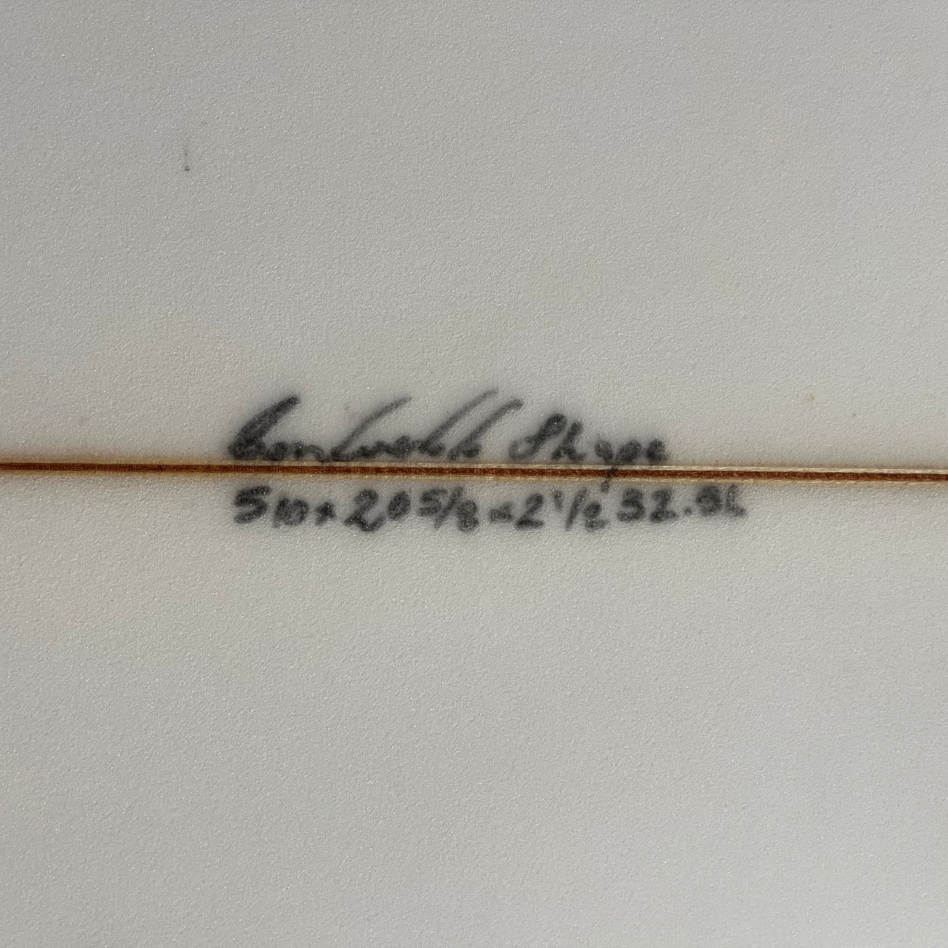 Ben Webb Surfboards Loafer Fish 5'10" secondhand surfboard dimensions close-up