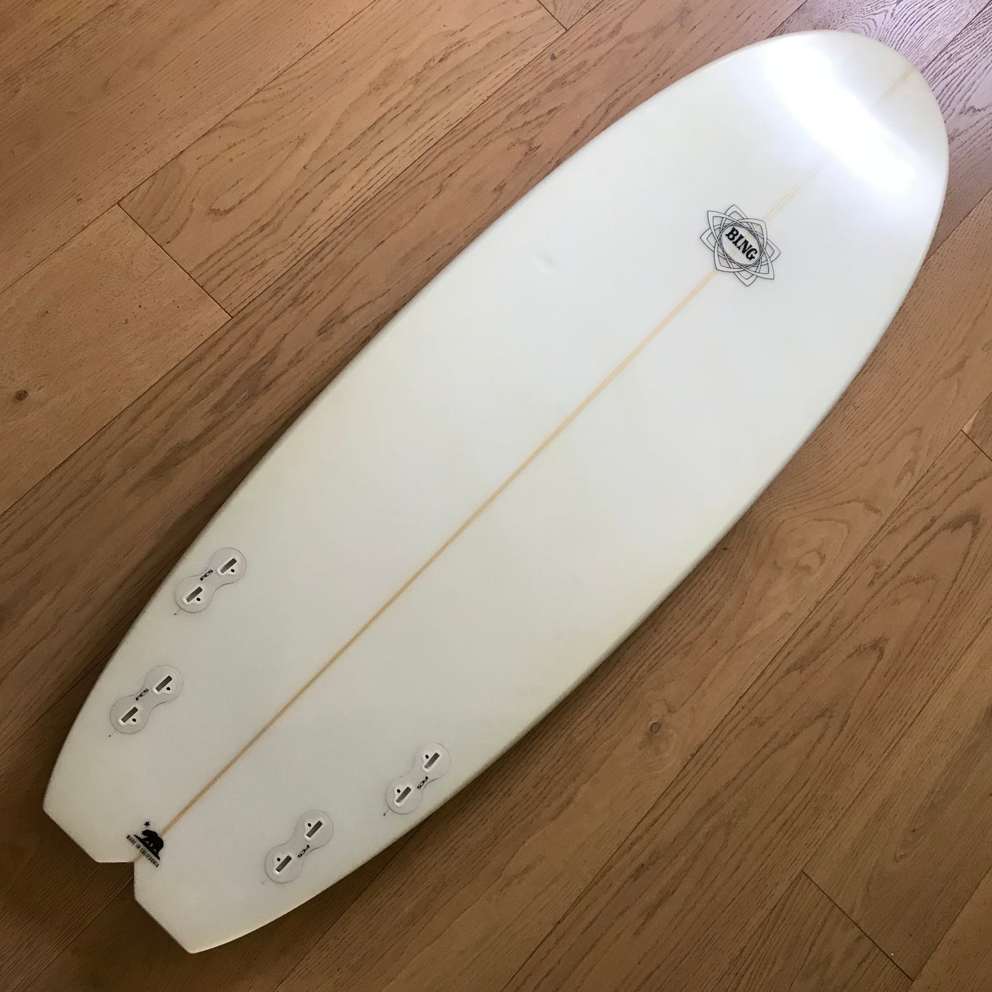 Bing Surfboards Dharma 2.0 5'8" secondhand surfboard bottom view