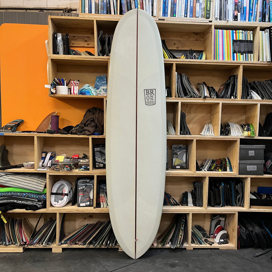 Brown Dogg Surfboards midlength pig pin tail 7'6" secondhand surfboard top view