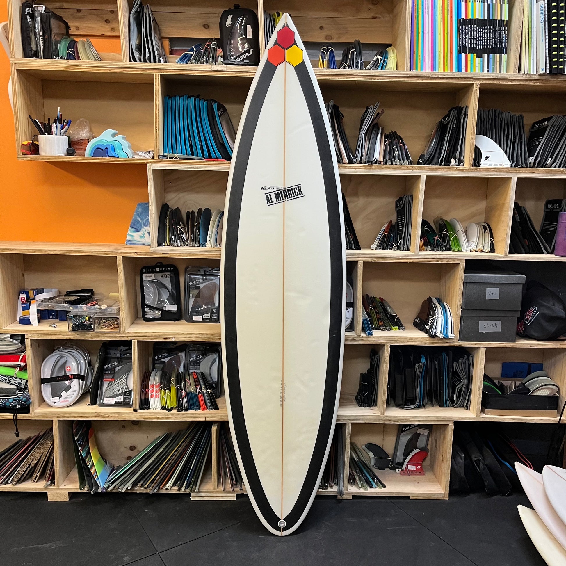 Channel Islands Black Beauty 6'9" secondhand surfboard top view
