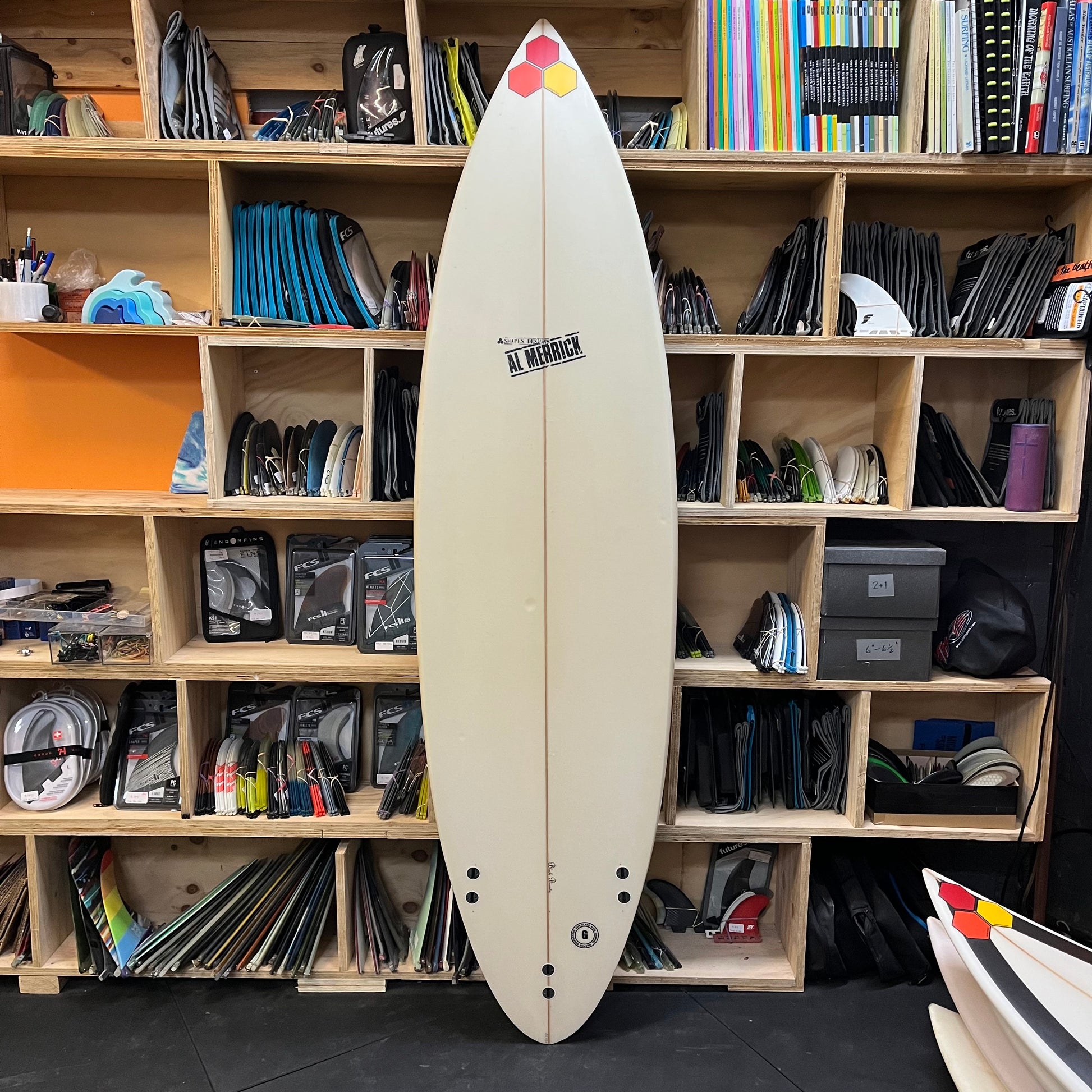 Channel Islands Surfboards Black Beauty 7'0" secondhand surfboard bottom view