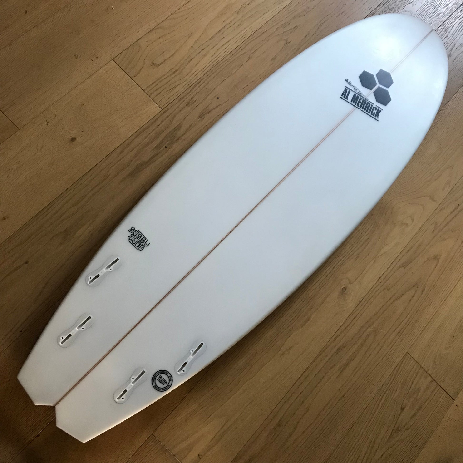 Channel Islands Bobby Quad 6'2" secondhand surfboard bottom view