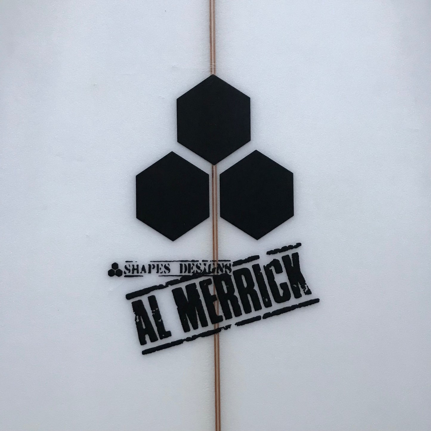 Channel Islands Bobby Quad 6'2" secondhand surfboard brand logo close-up