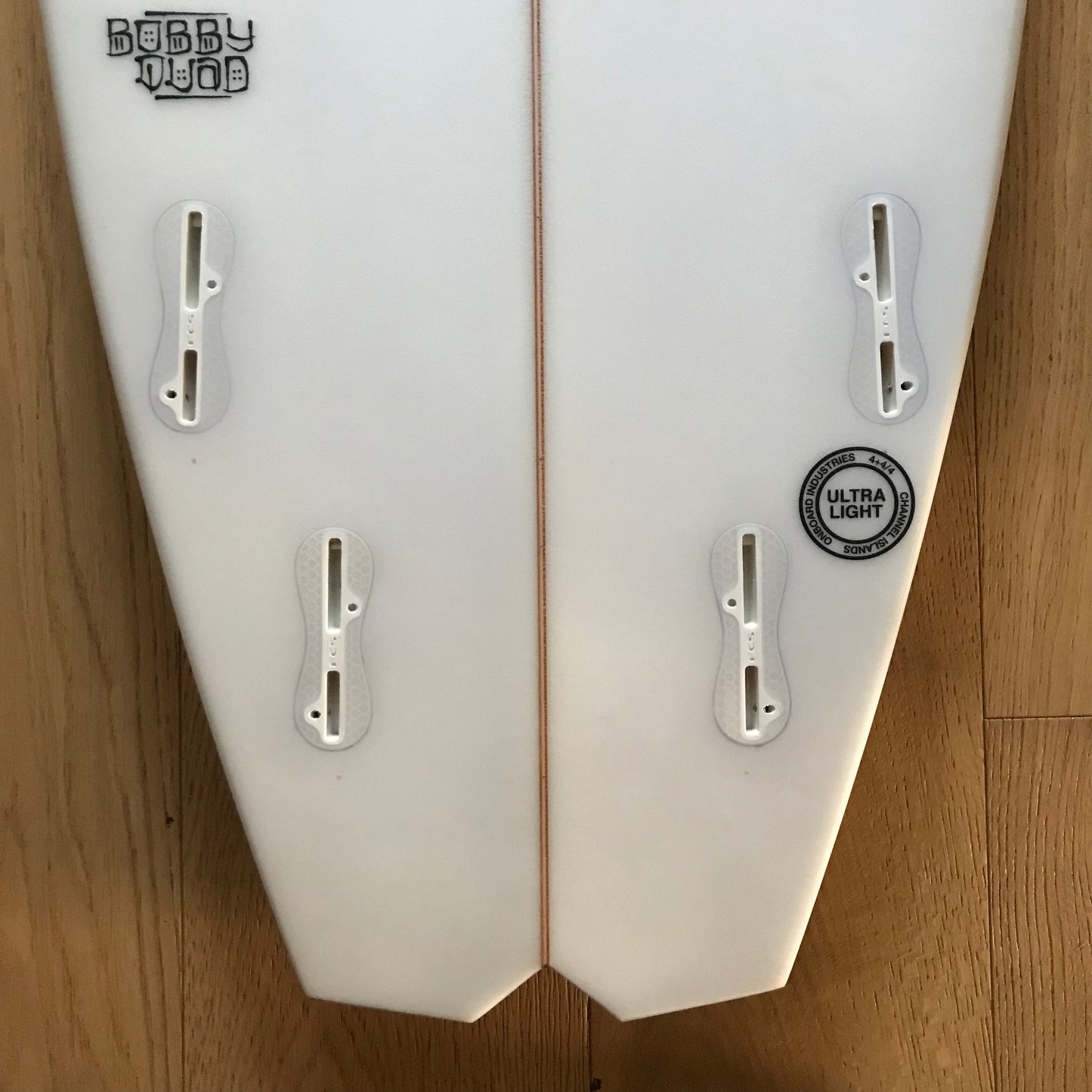 Channel Islands Bobby Quad 6'2" secondhand surfboard fin box close-up