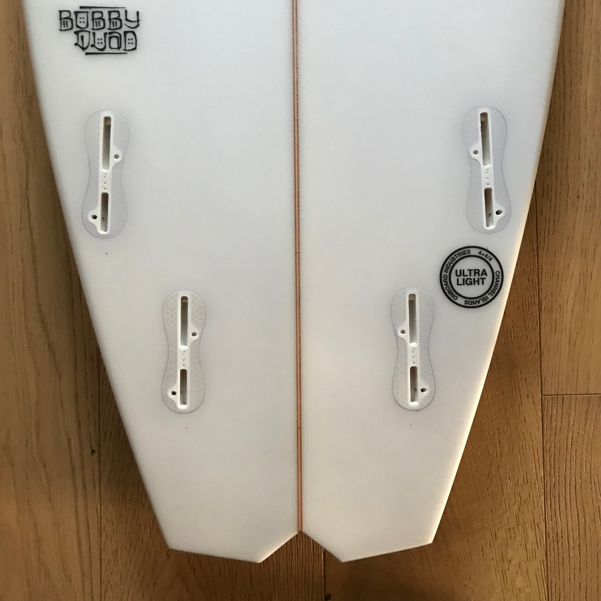 Channel Islands Bobby Quad 6'2" secondhand surfboard fin box close-up
