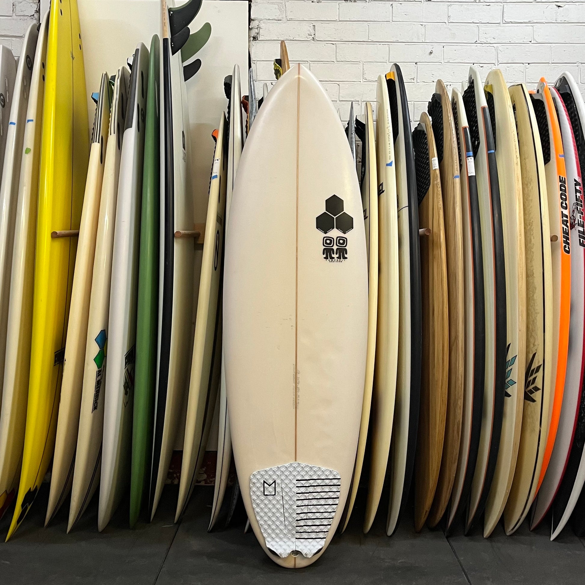 Channel Islands Bonzer Biscuit 5'8" secondhand surfboard top view