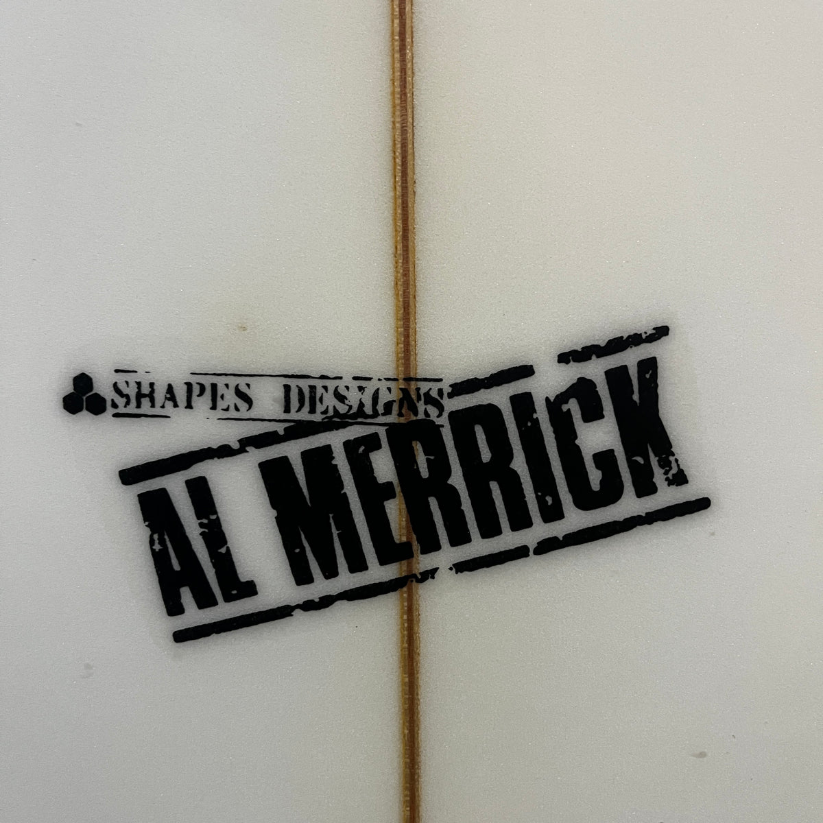 Channel Islands Flyer II 6'5" secondhand surfboard brand name logo close-up