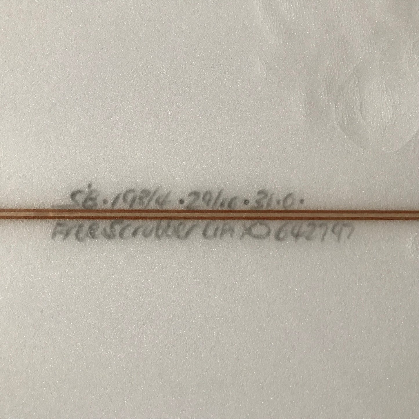 Channel Islands Free Scrubber 5'8" secondhand surfboard dimensions close-up