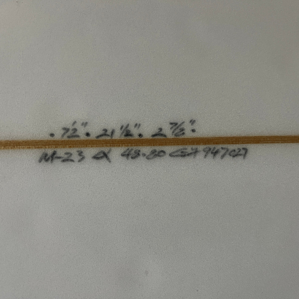 Channel Islands M23 7'2" secondhand surfboard dimensions close-up
