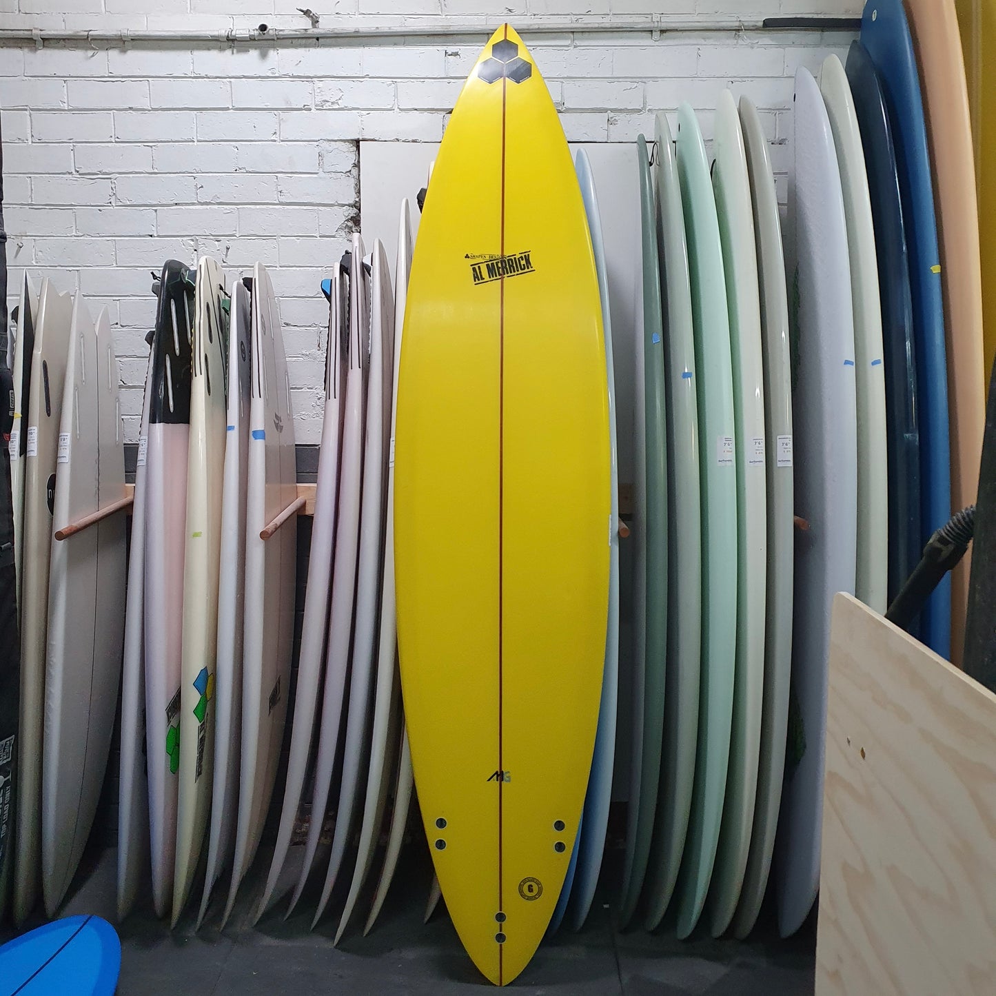 Channel Islands MG/Mavs Gun 8'0" secondhand surfboard bottom view