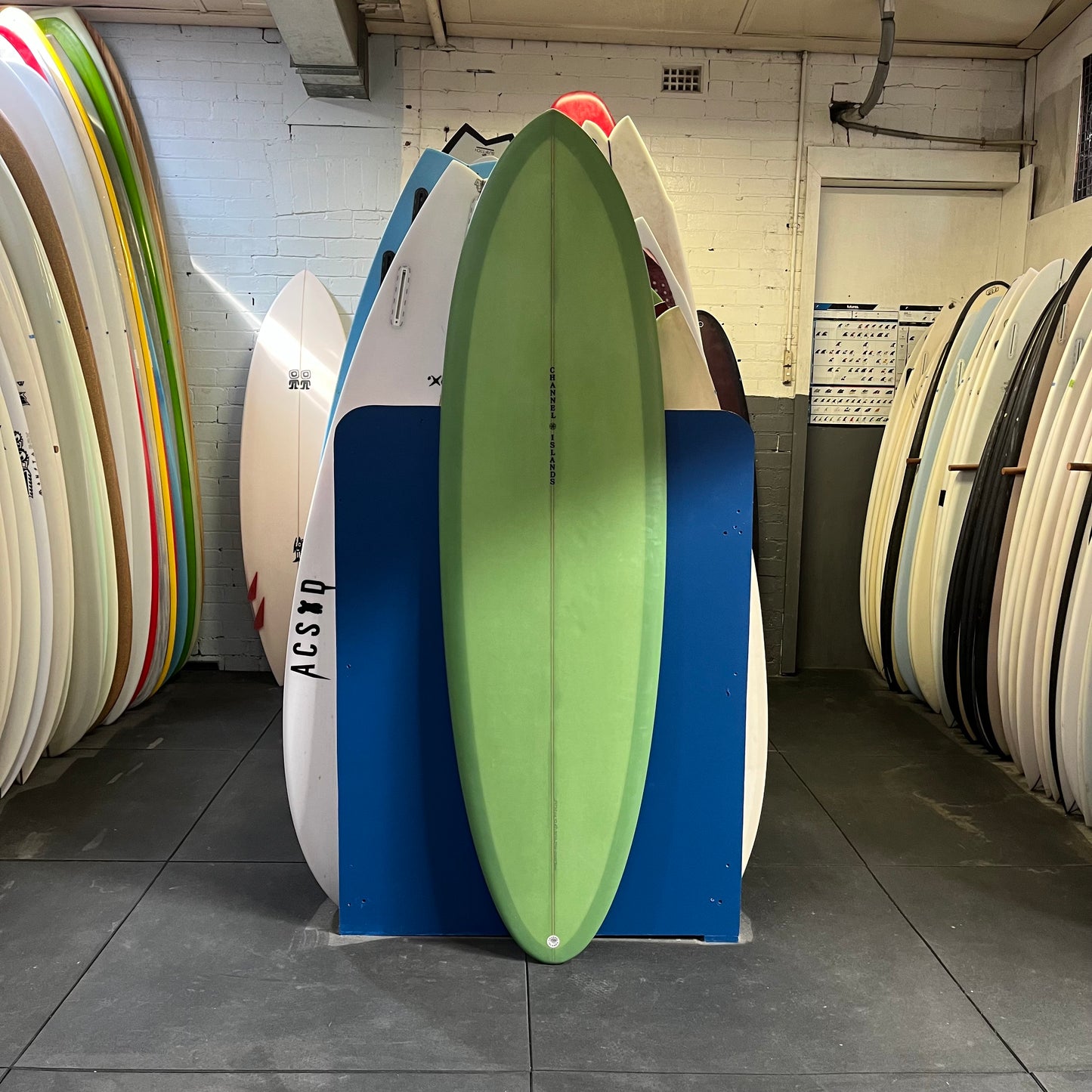 Channel Islands mid twin 6'5" secondhand surfboard top view