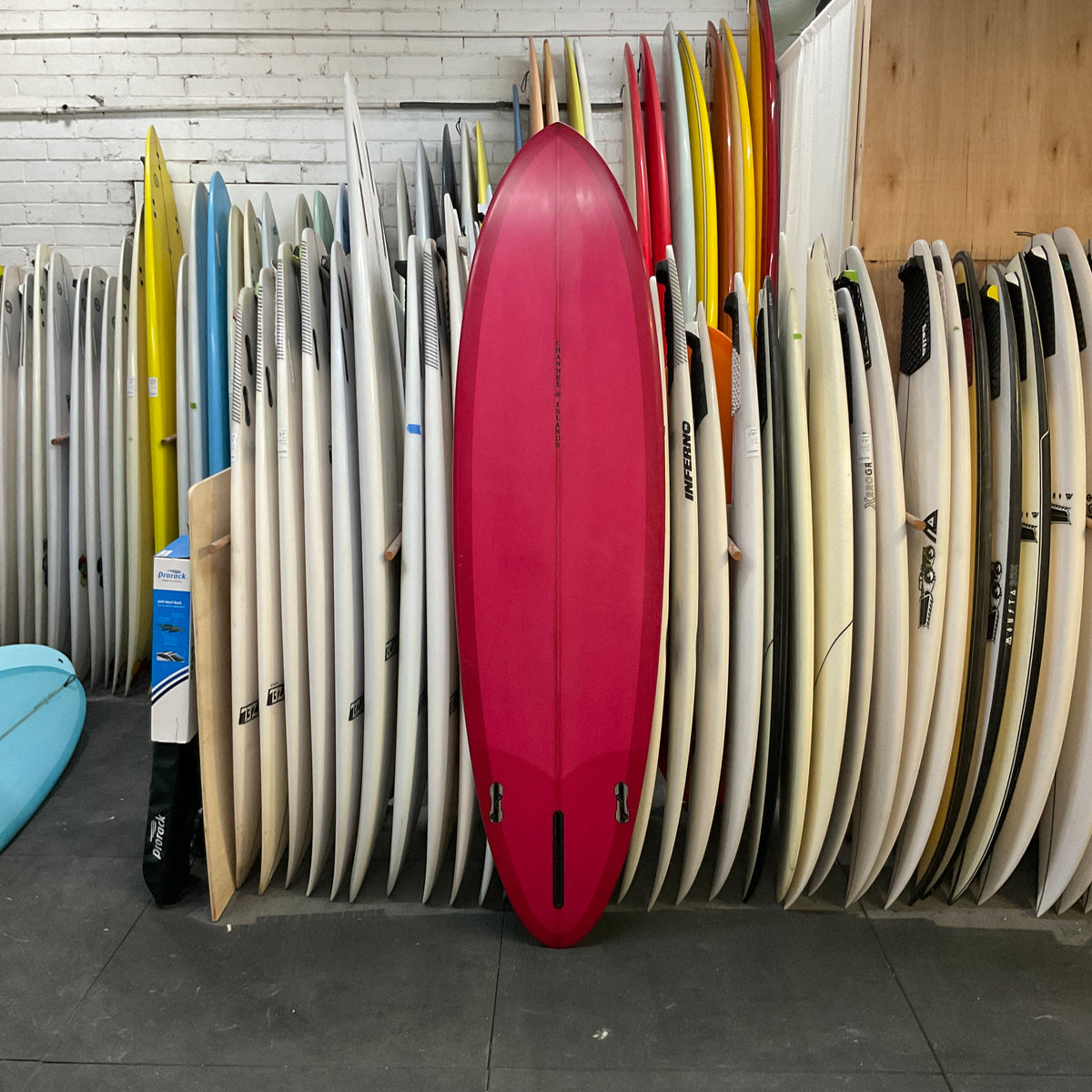 Channel Islands Mid Twin 7'0" secondhand surfboard bottom view