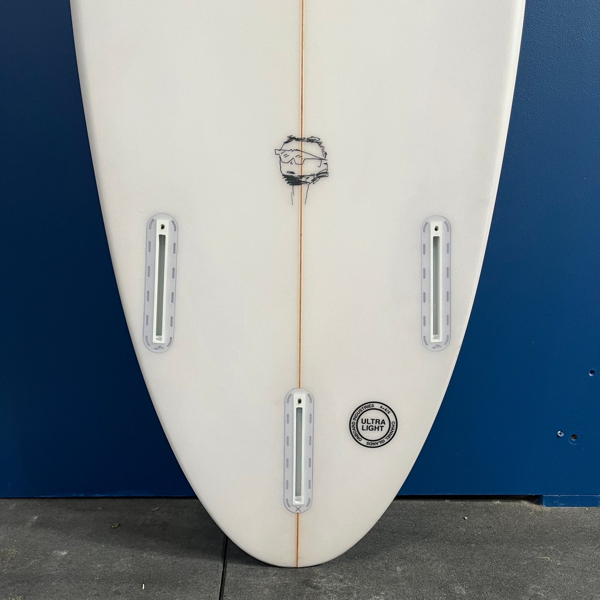 Channel Islands NeckBeard 3 5'8" secondhand surfboard fin box close-up