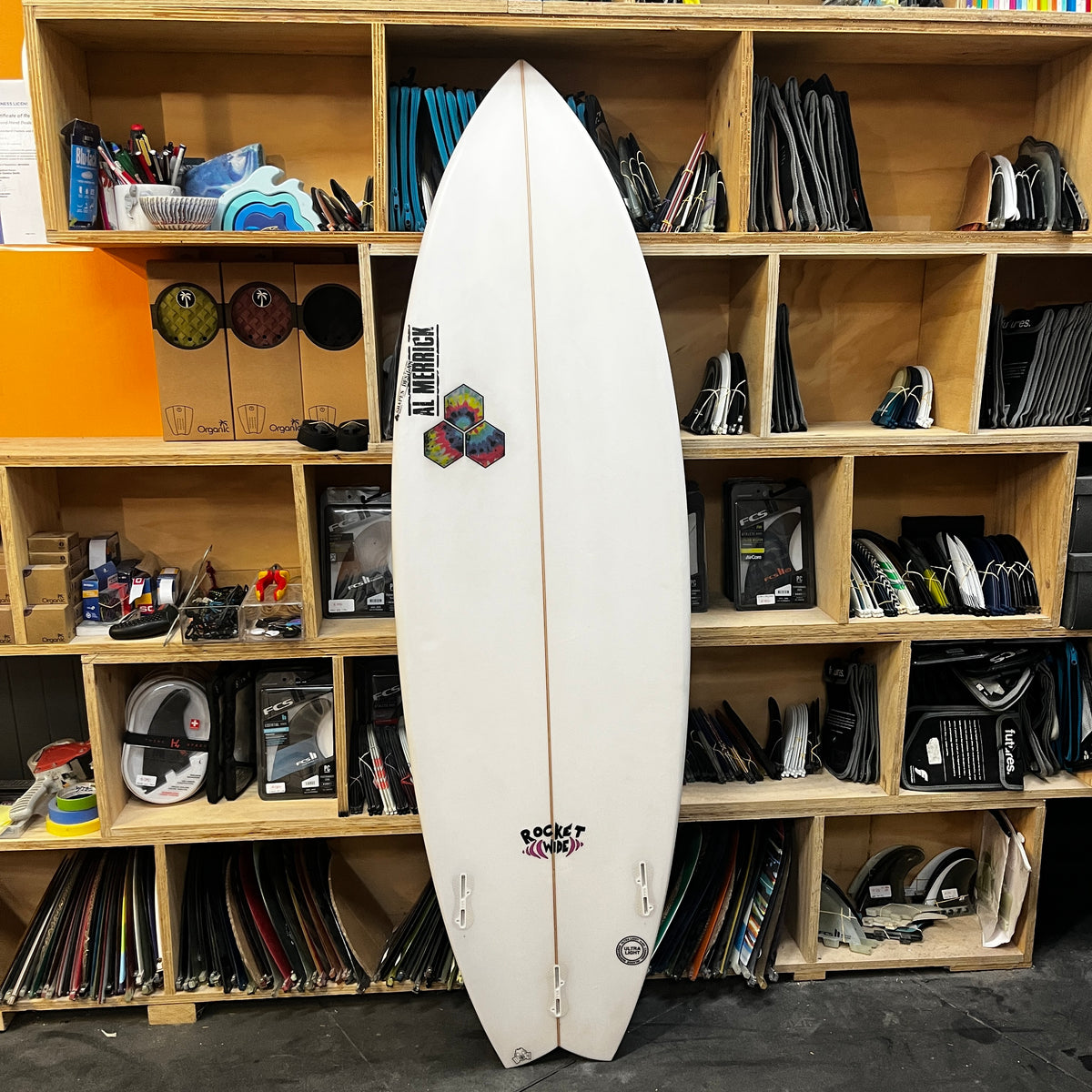 Channel Islands Rocket Wide 5'11" secondhand surfboard bottom view