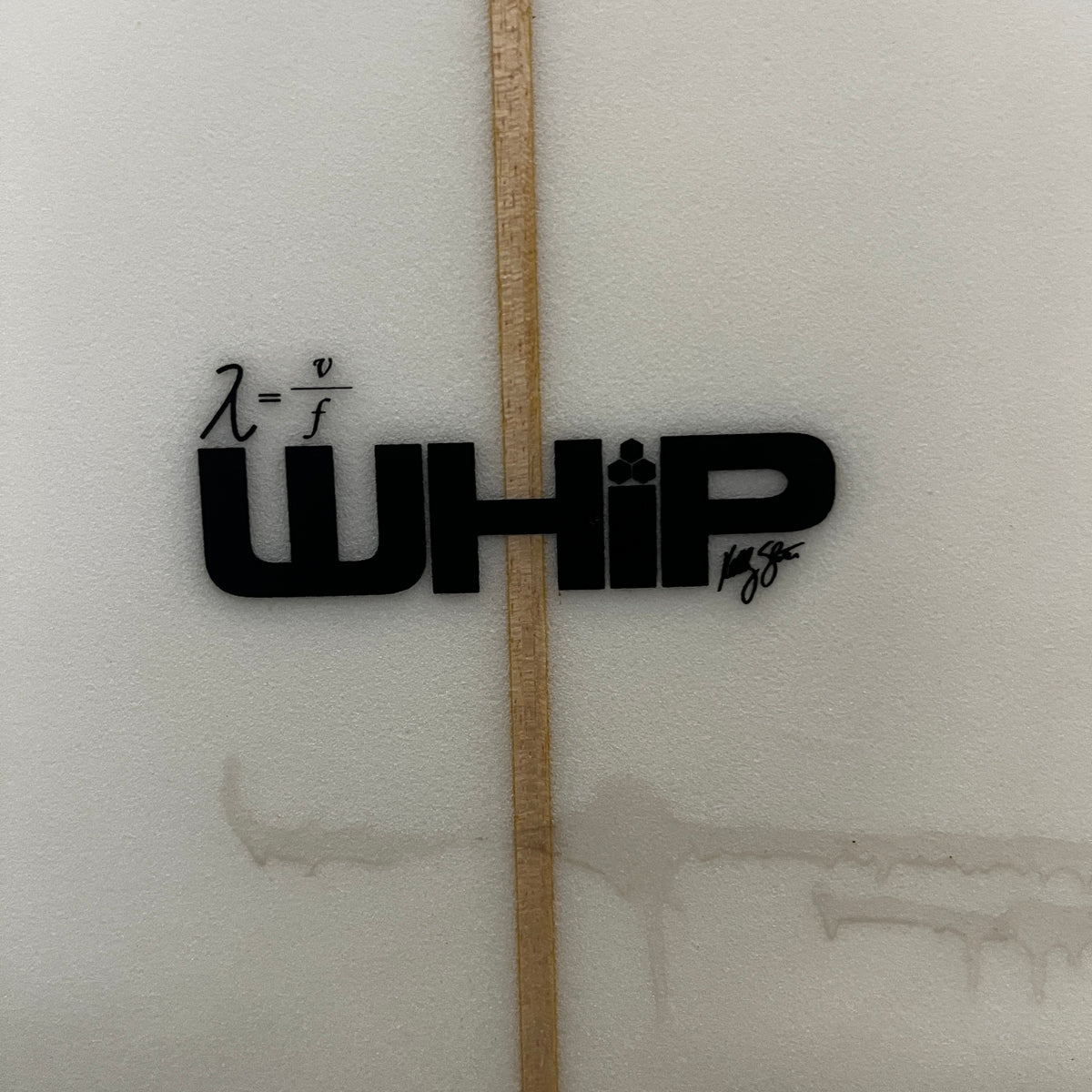 Channel Islands The Whip 6'6" secondhand surfboard model logo close-up
