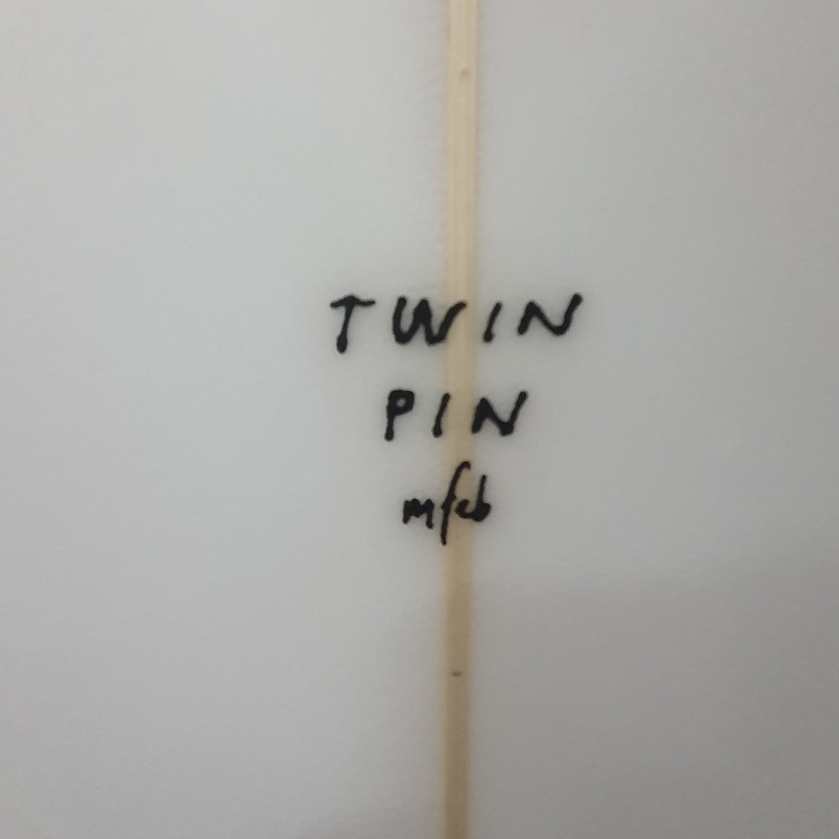 Channel Islands Twin Pin 6'2" secondhand surfboard model name close-up