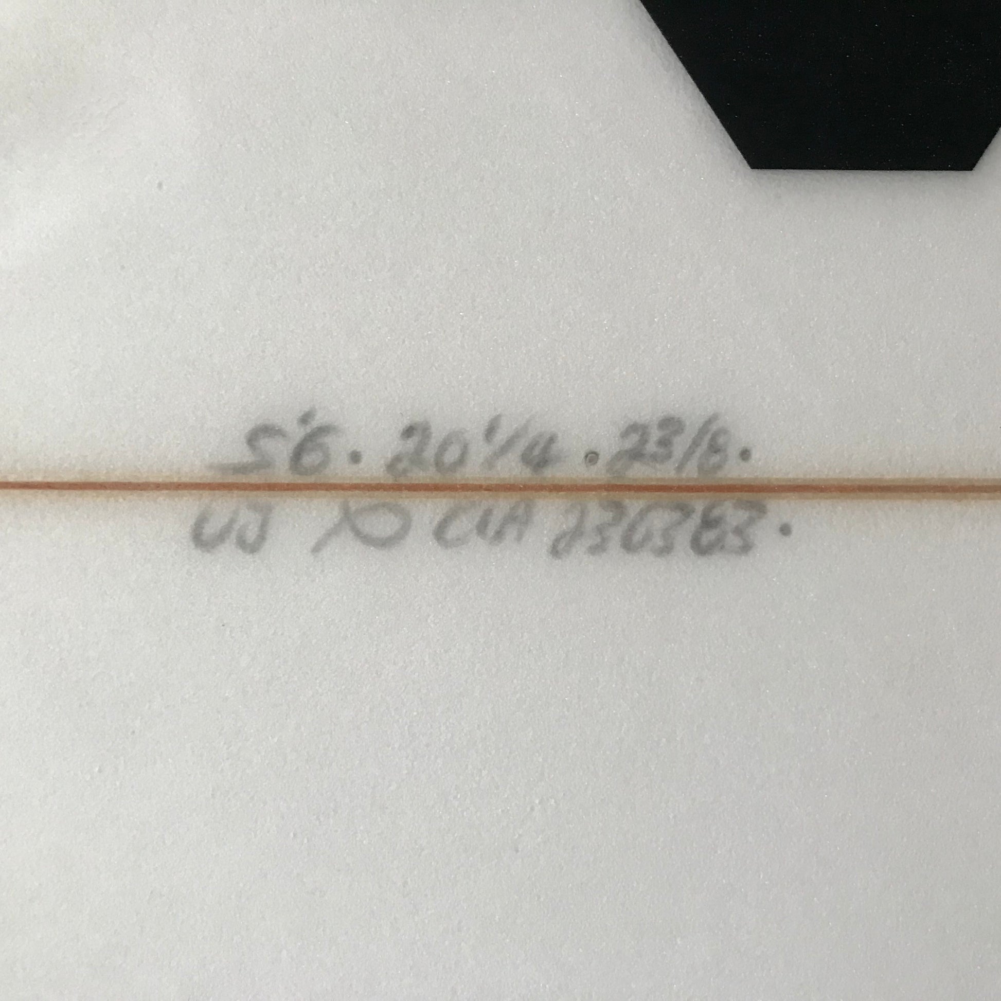 Channel Islands Ultra Joe 5'6" secondhand surfboard dimensions close-up