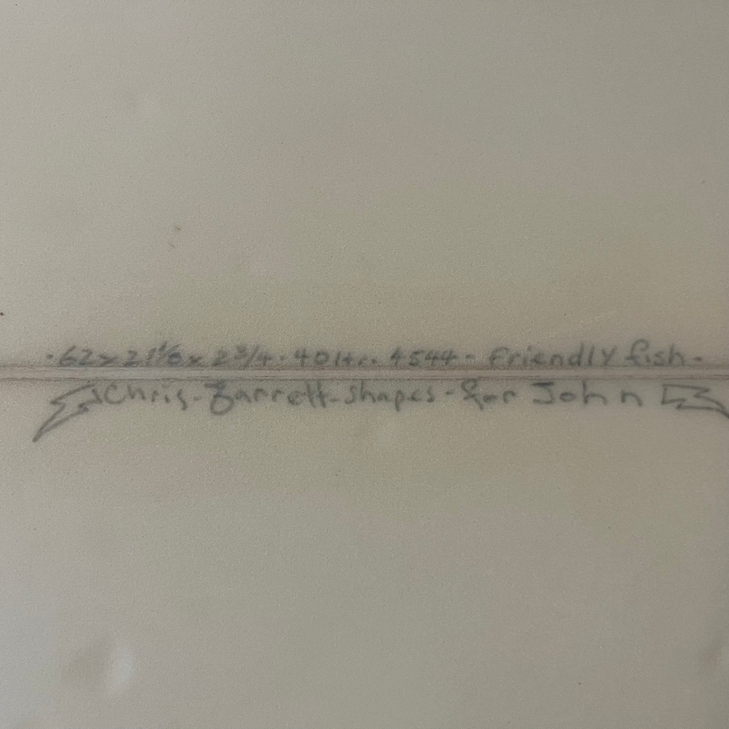 Chris Garrett Friendly Fish 6'2" secondhand surfboard dimensions close-up