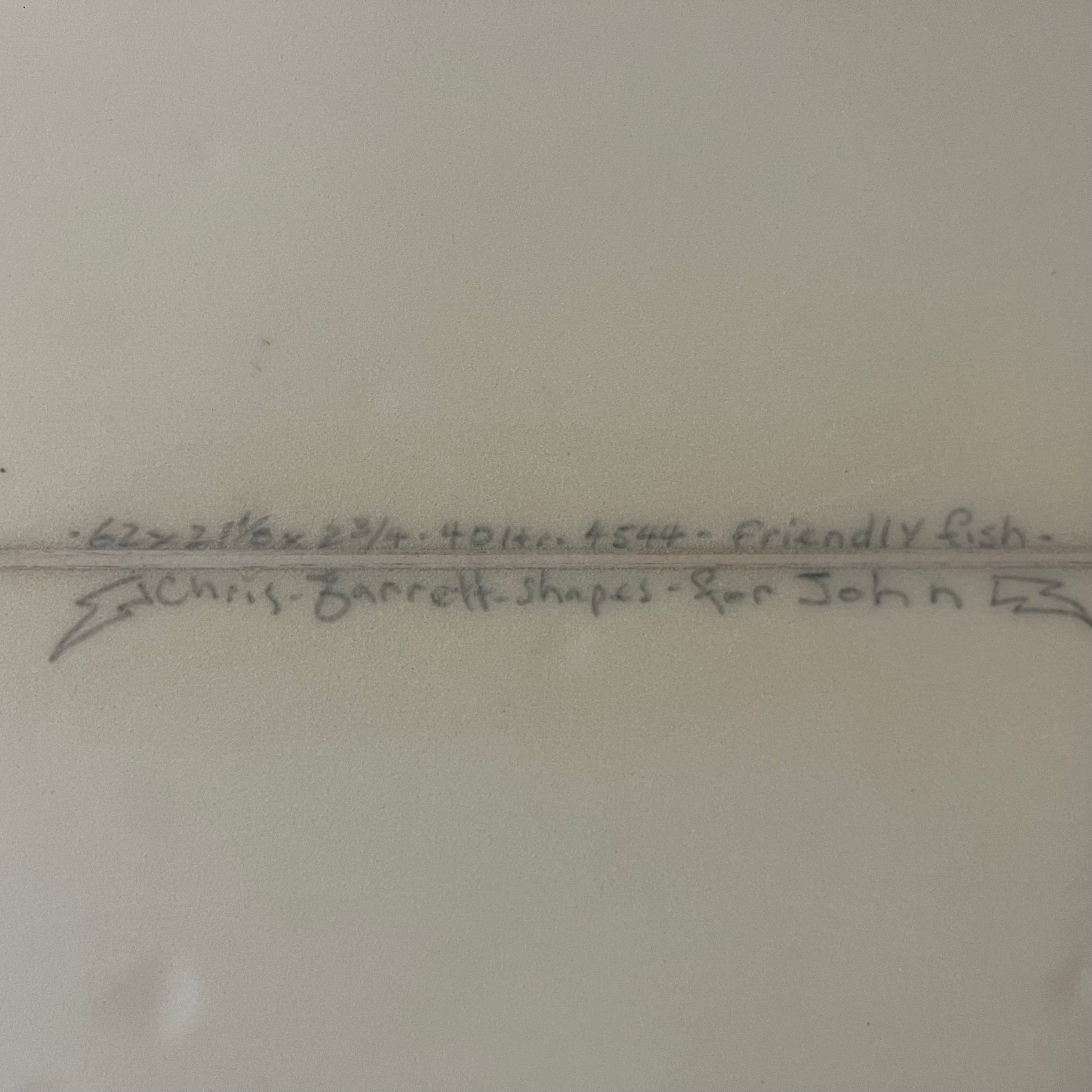 Chris Garrett Friendly Fish 6'2" secondhand surfboard dimensions close-up