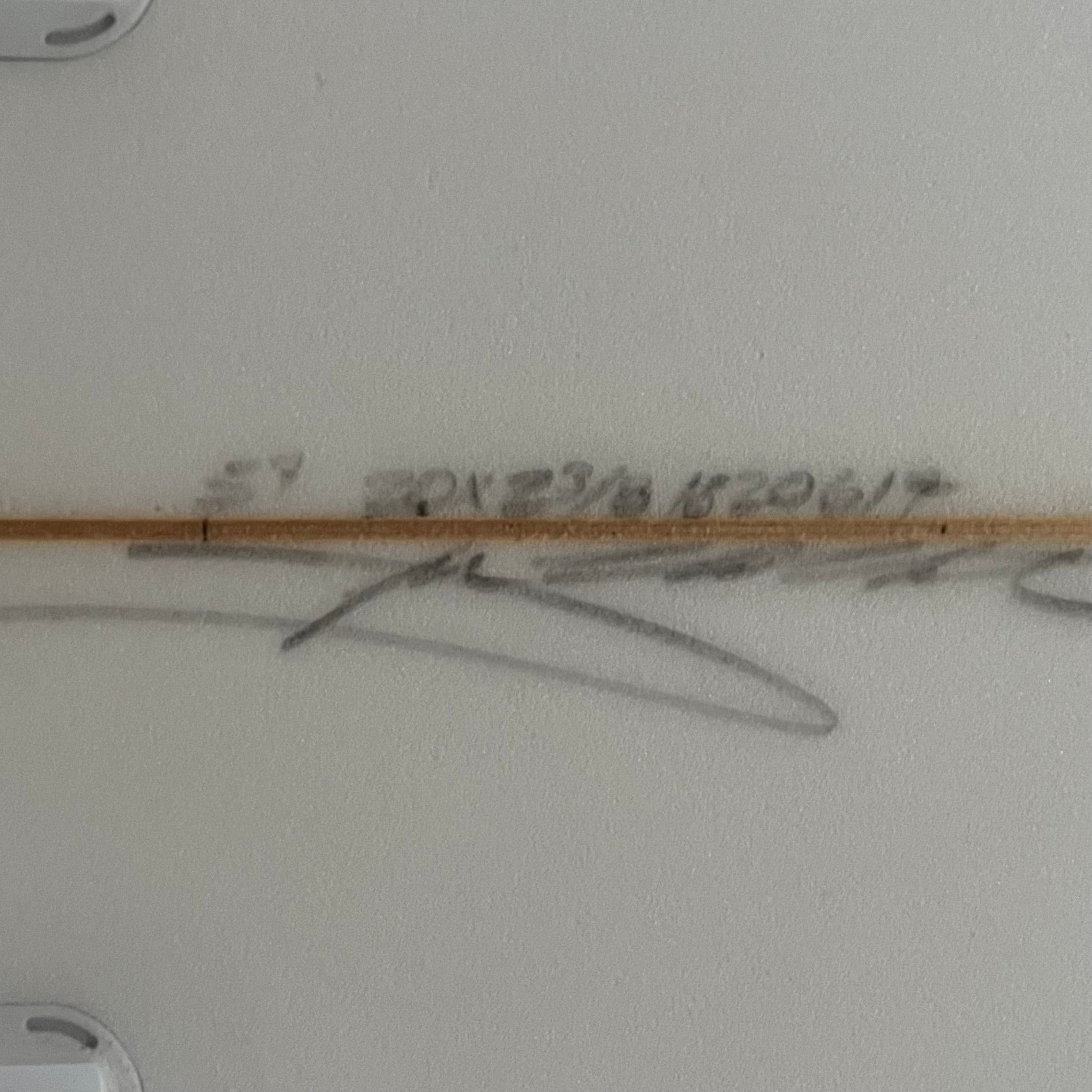 Christenson Cafe Racer 5'7" secondhand surfboard dimensions close-up