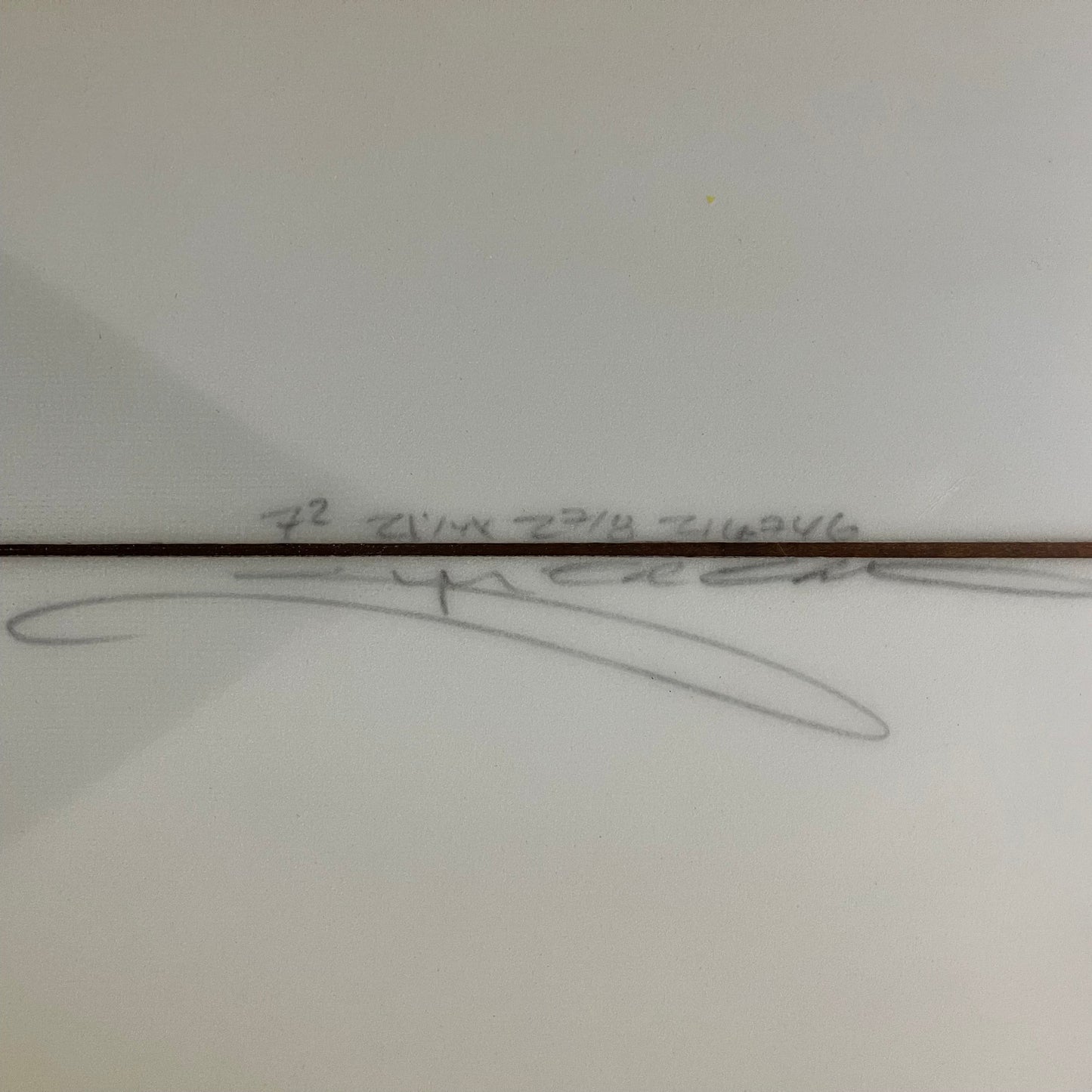 Christenson Flat Tracker 2 7'2" secondhand surfboard dimensions close-up