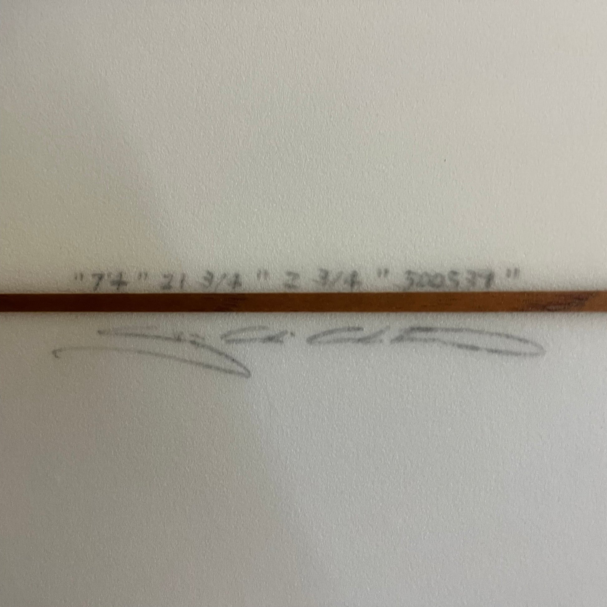 Christenson Lane Splitter 7'4" secondhand surfboard dimensions close-up