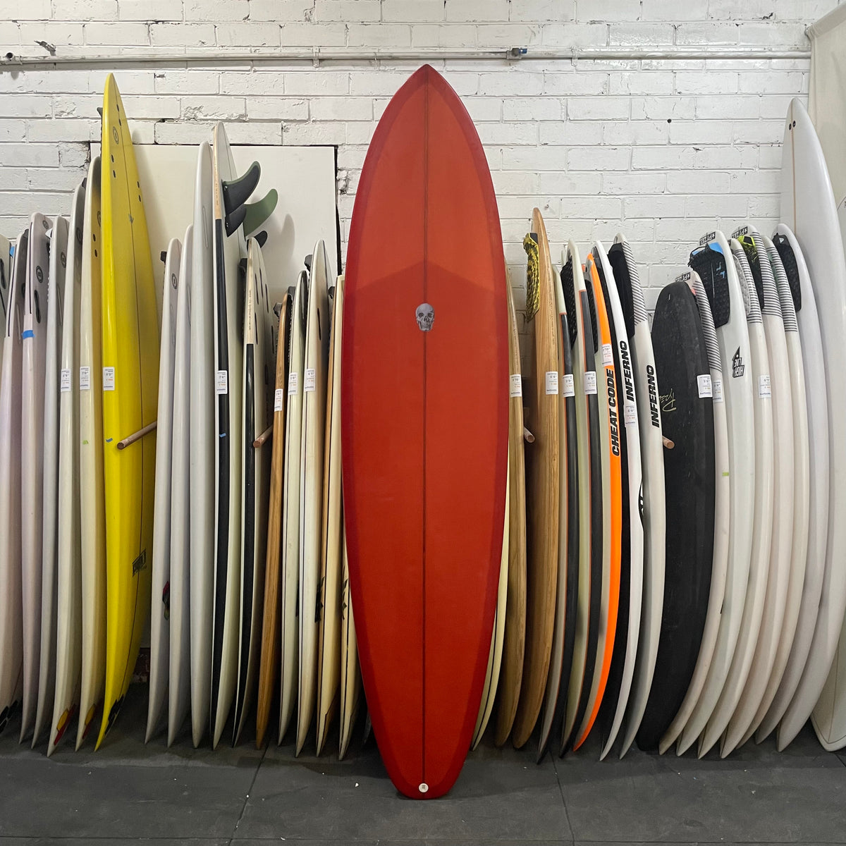 Christenson Twin Tracker 7'6" secondhand surfboard top view