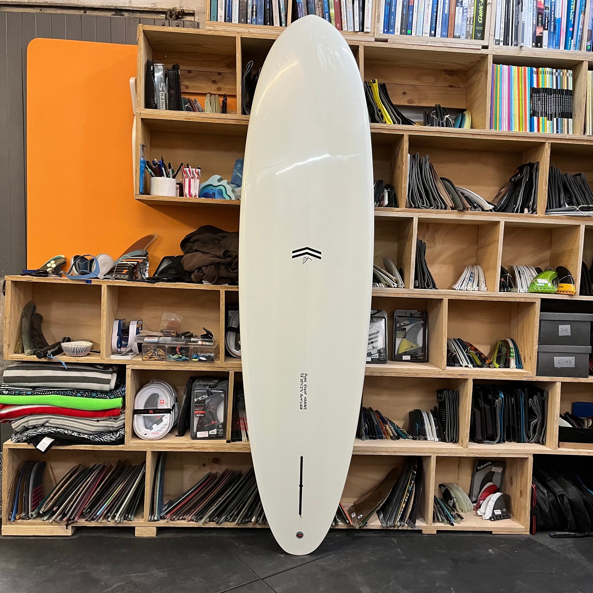 CJ Nelson Outlier 7'6" secondhand surfboard bottom view