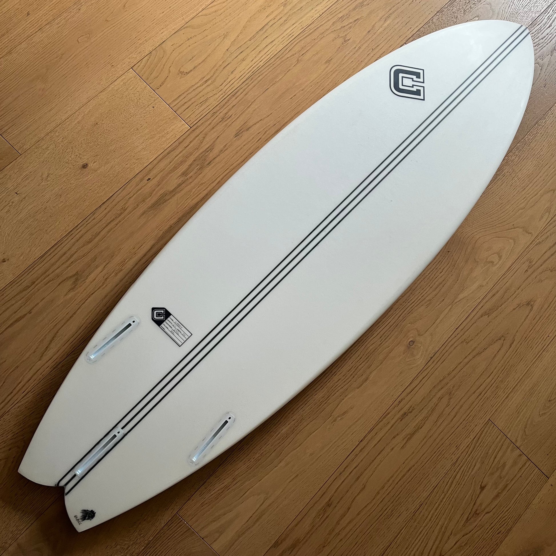 Clayton Surfboards Reflex 6'1" secondhand surfboard bottom view