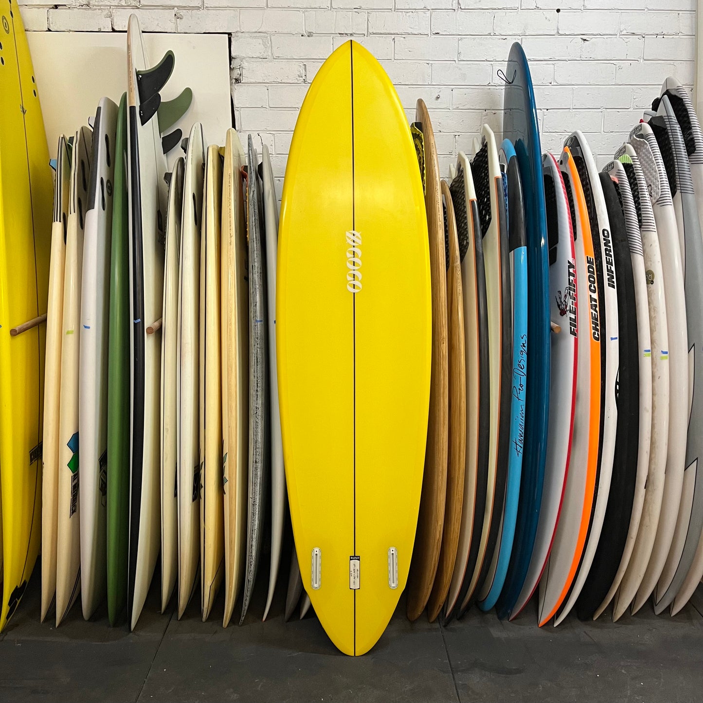 XO Coco Halcyon 6'9" secondhand surfboard bottom view