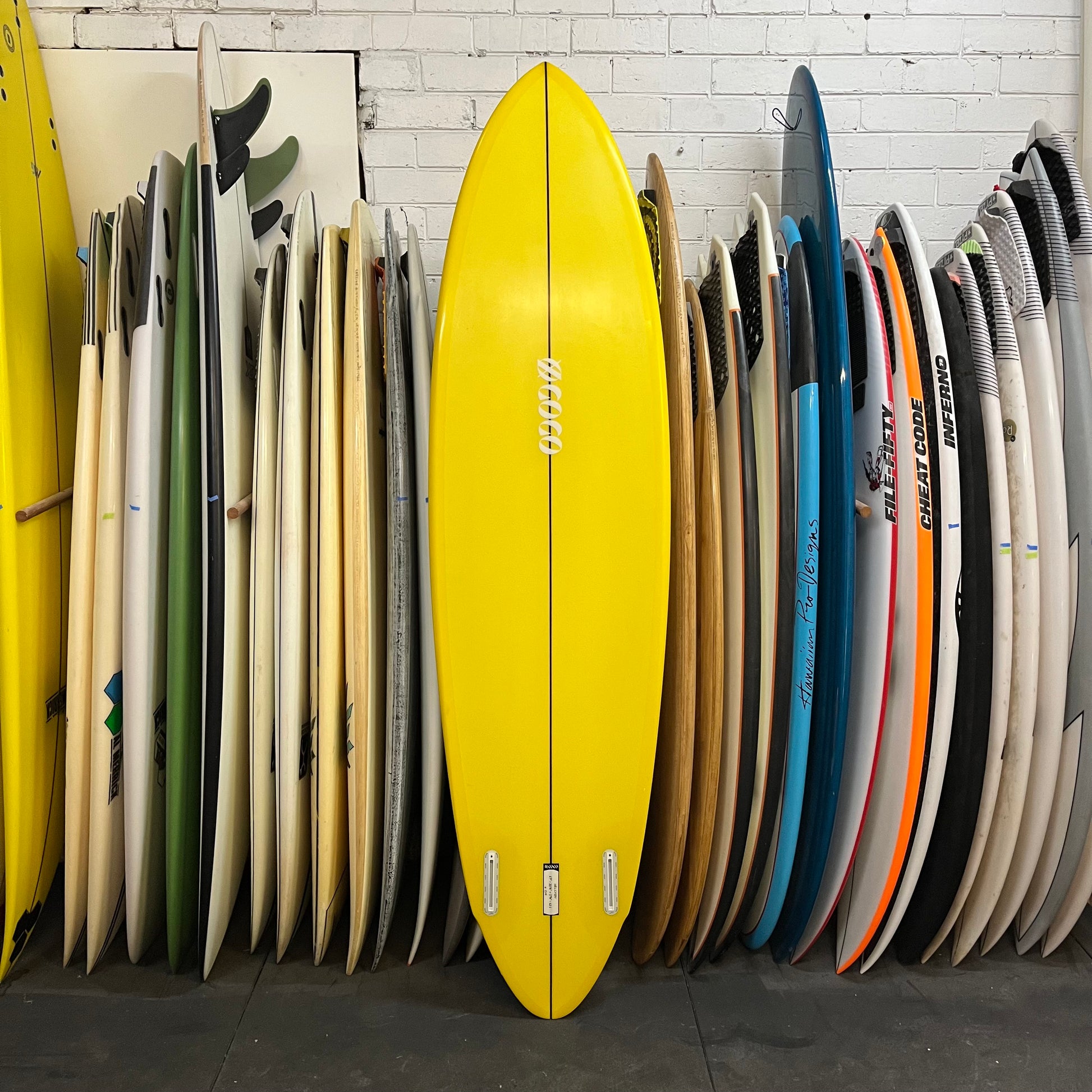 XO Coco Halcyon 6'9" secondhand surfboard bottom view