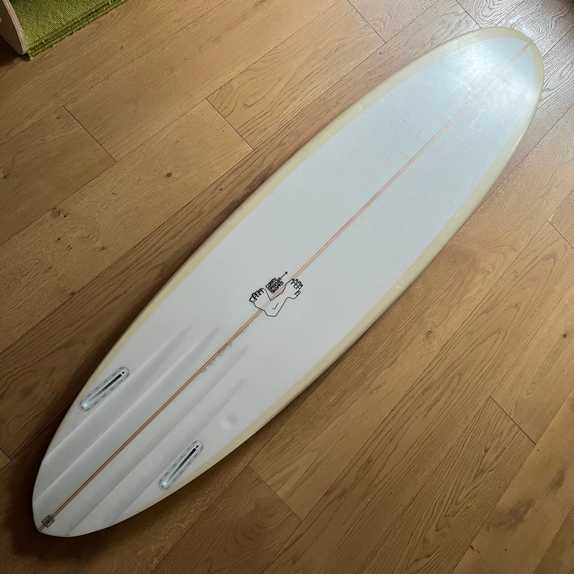 Corey Graham Shapes Channeled twin pin 8'0" secondhand surfboard bottom view