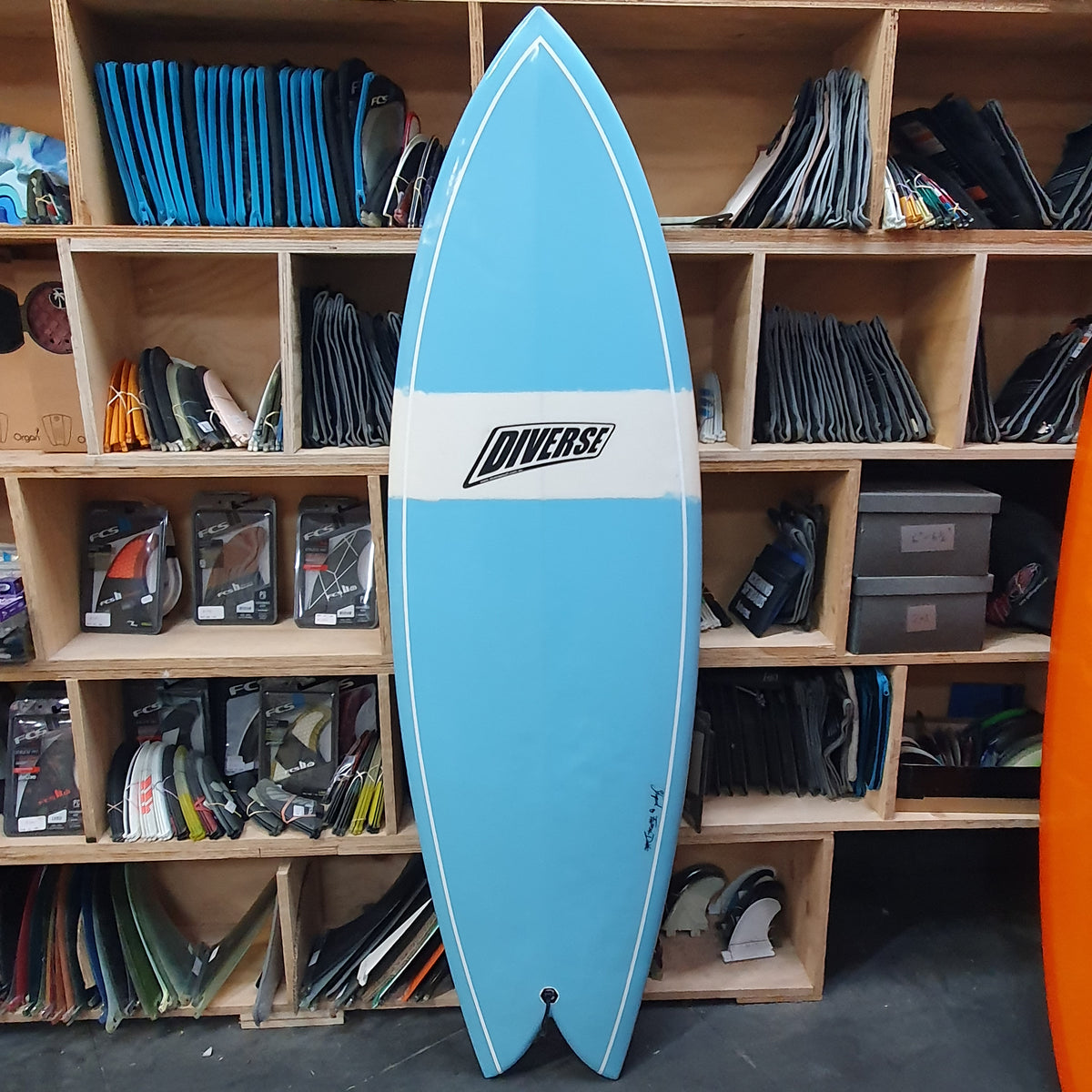 Diverse Quad Fish 5'11" secondhand surfboards top view