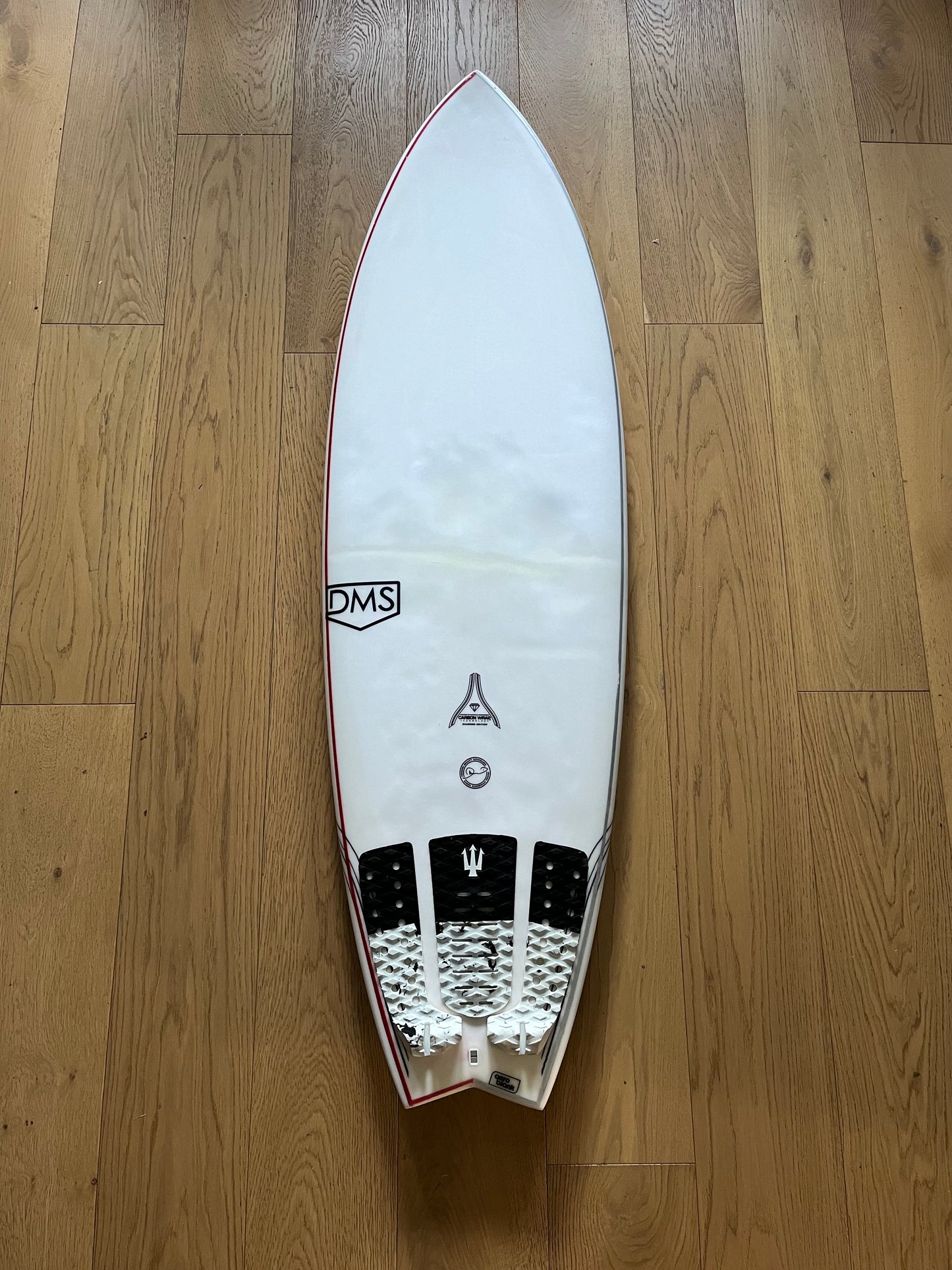 DMS Fish 5'8" secondhand surfboard top view
