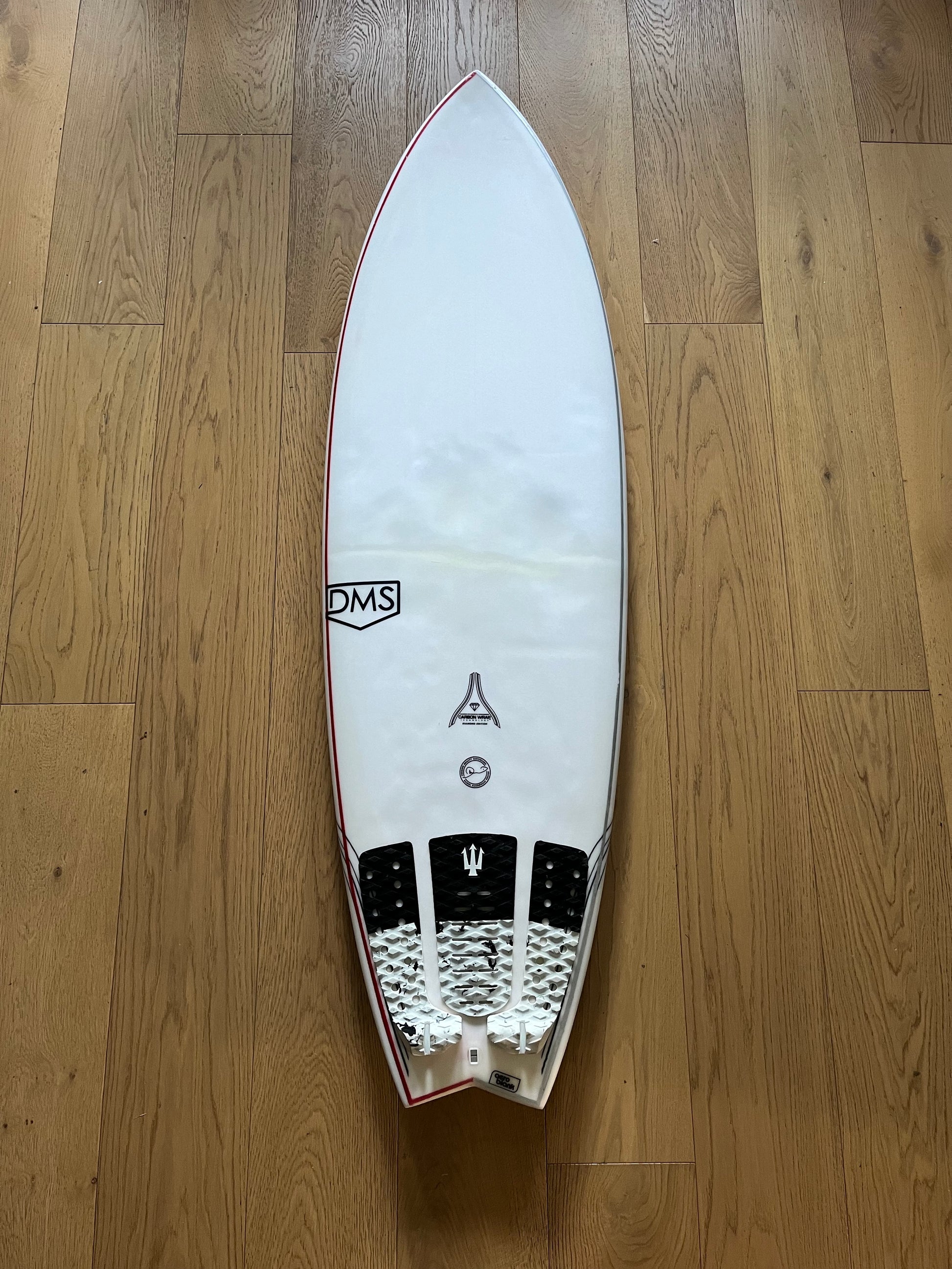 DMS Fish 5'8" secondhand surfboard top view